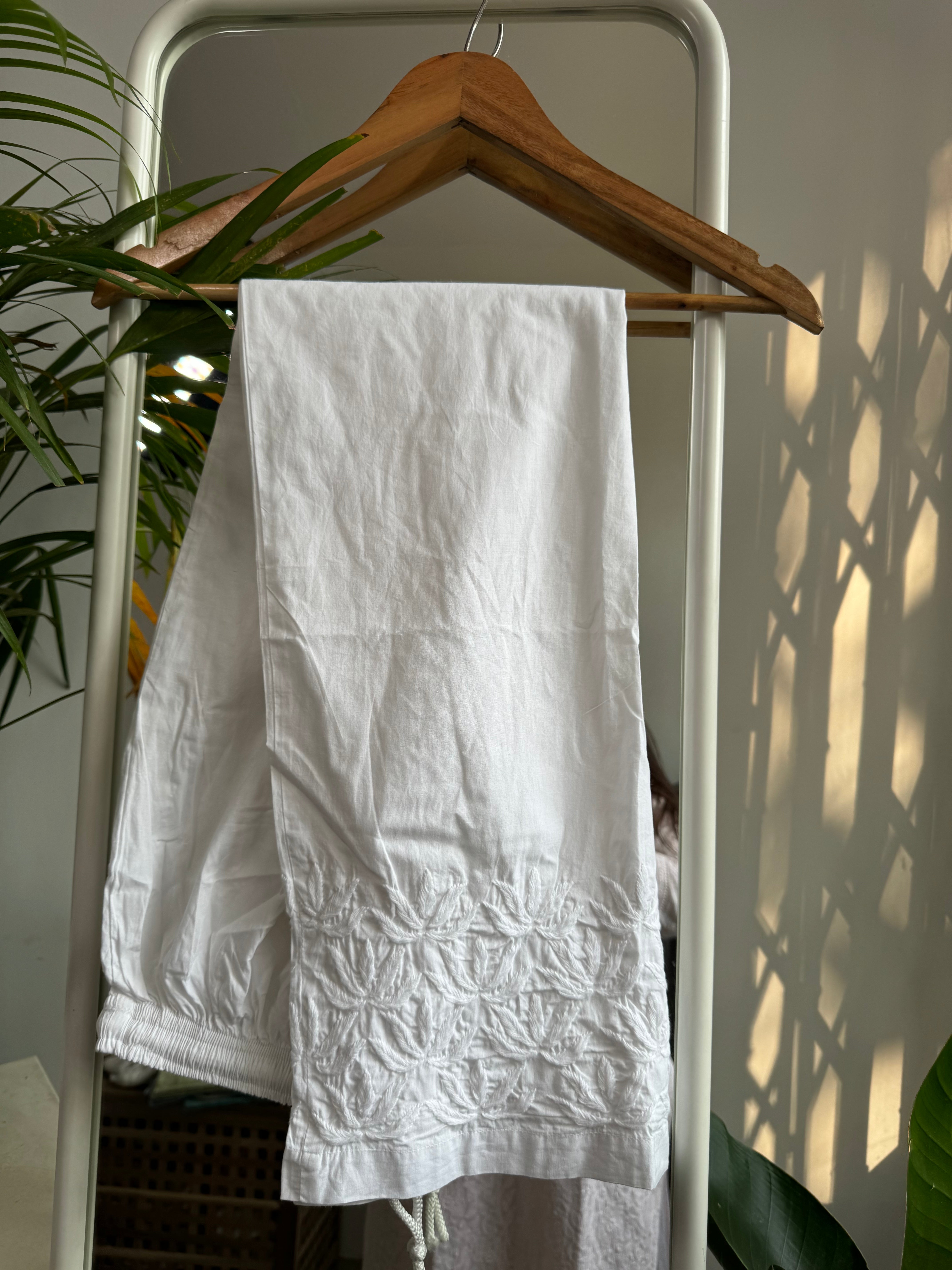 Chikankari Pants - White ARIAA CHIKANKARI 
