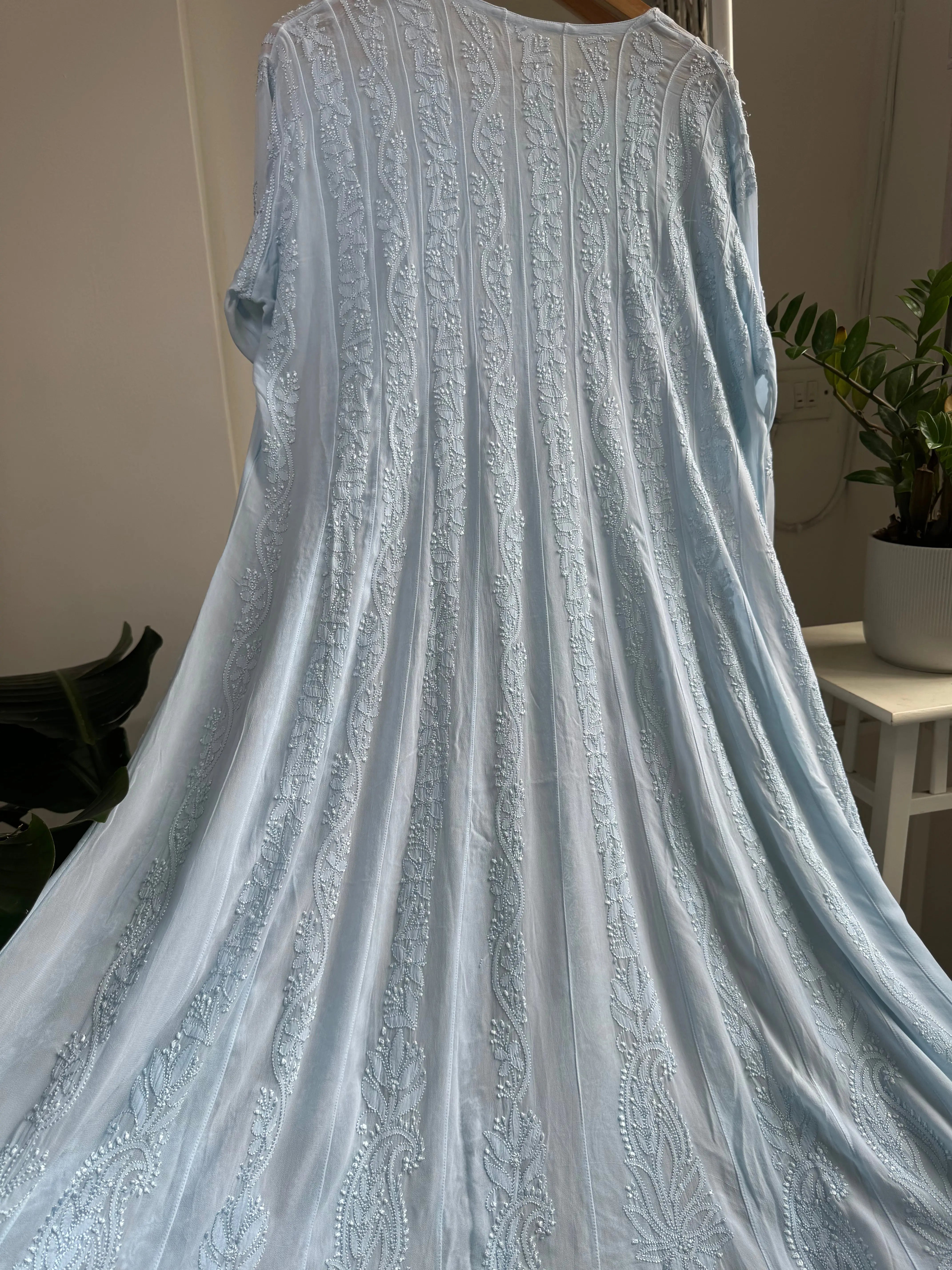 Viscose Chikankari Anarkali - Baby Blue ARIAA CHIKANKARI 