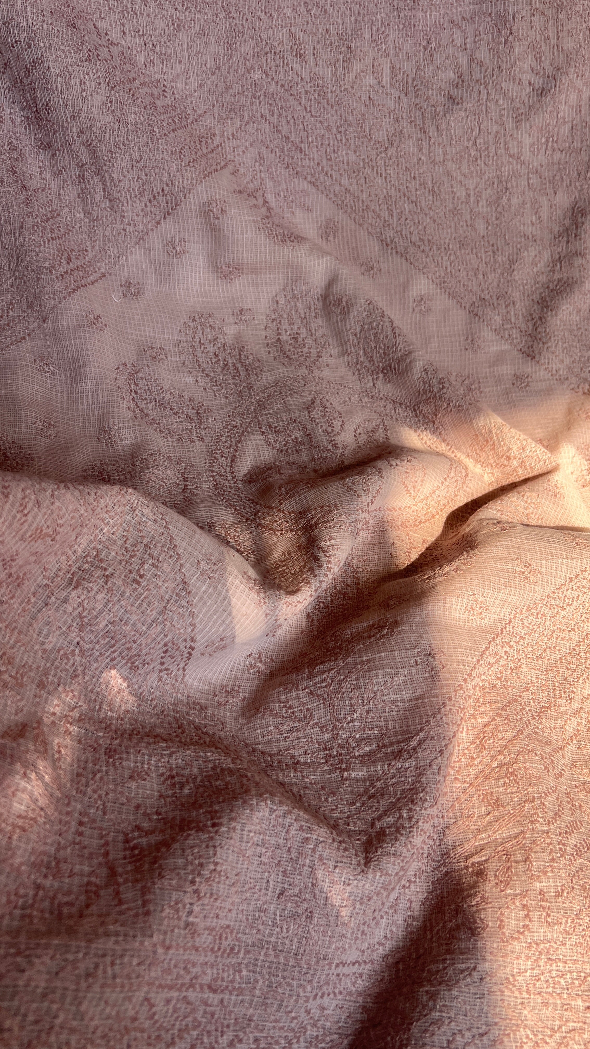 Kota Chikankari saree in Mocha Brown