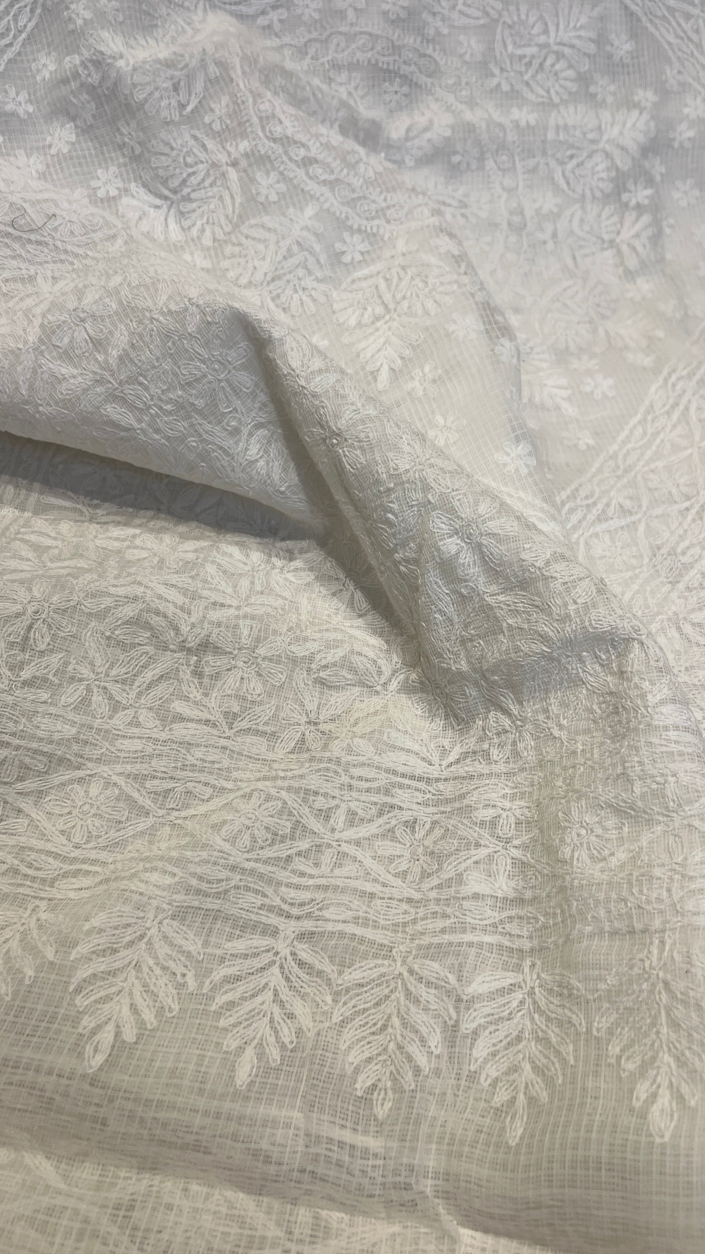 Kota Chikankari saree in White