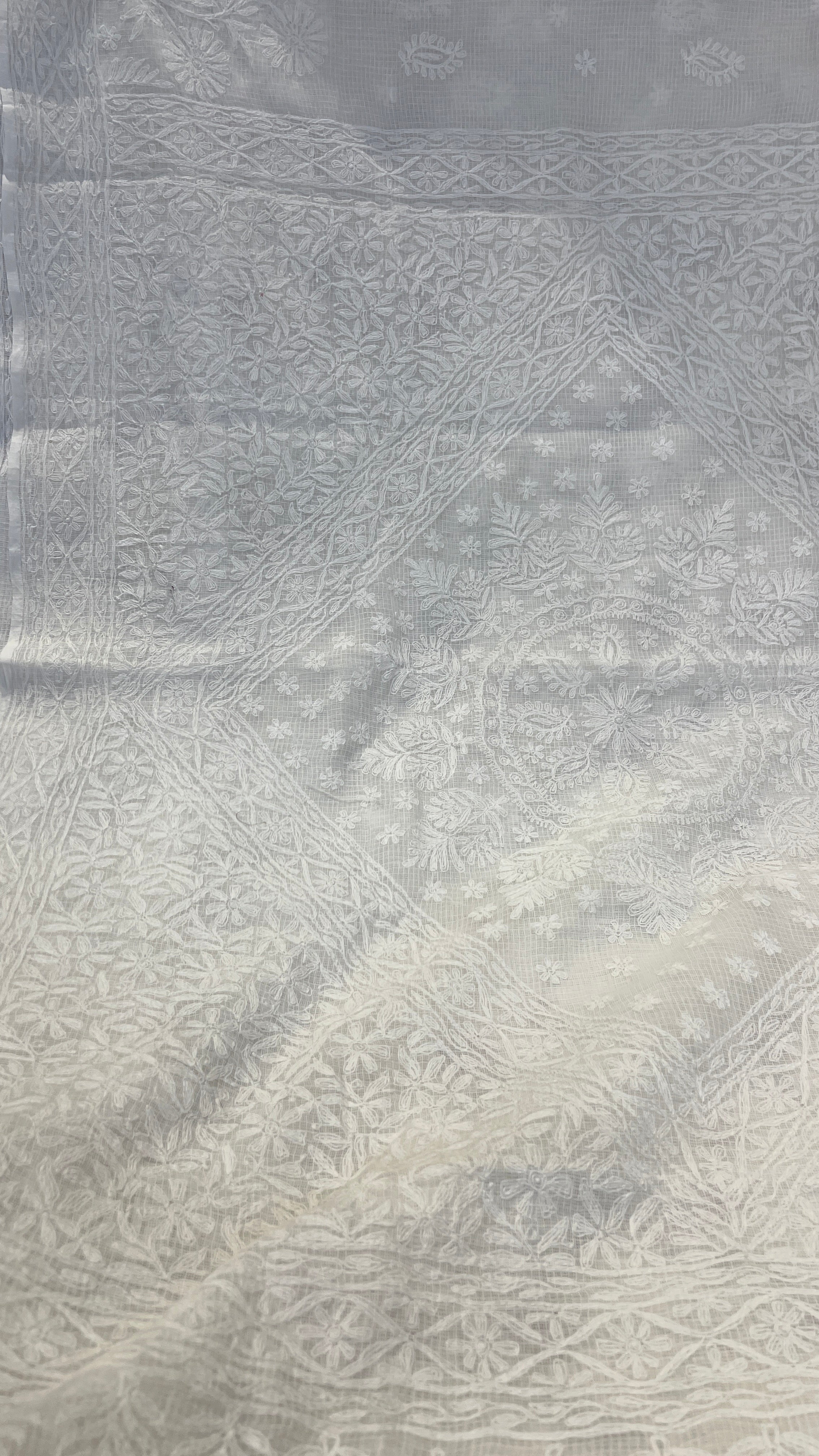 Kota Chikankari saree in White