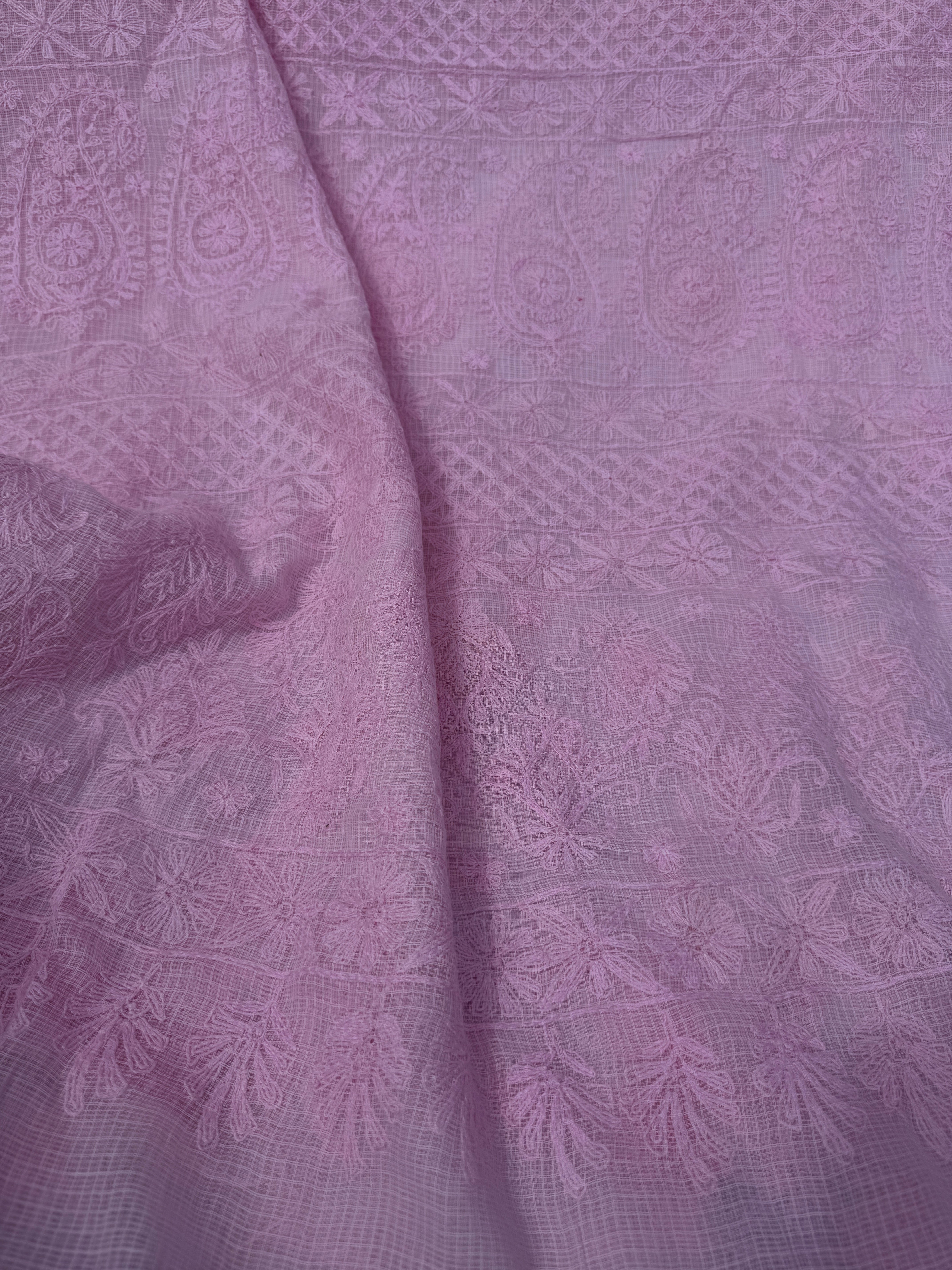 Kota Chikankari saree in Pink