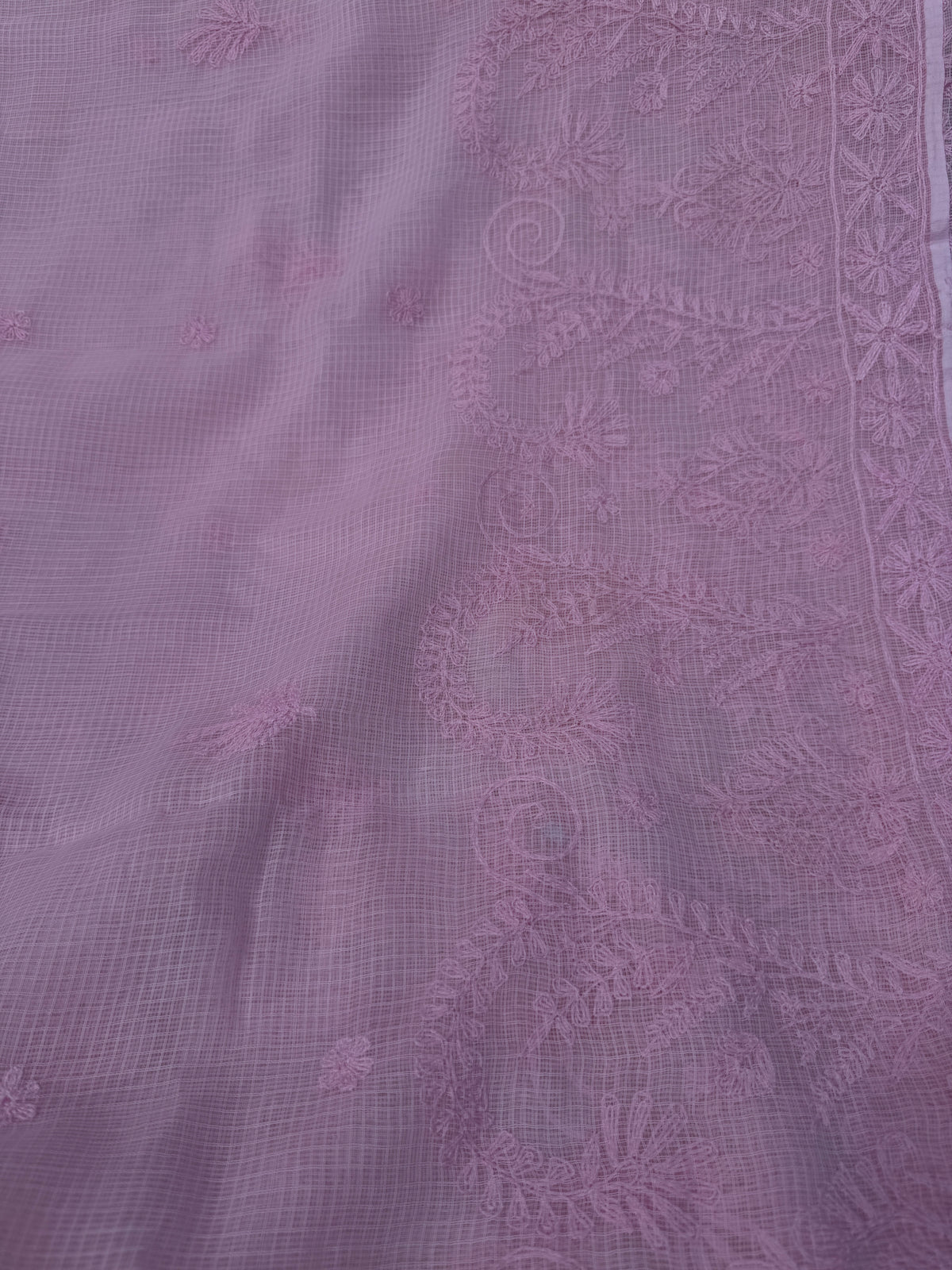 Kota Chikankari saree in Pink