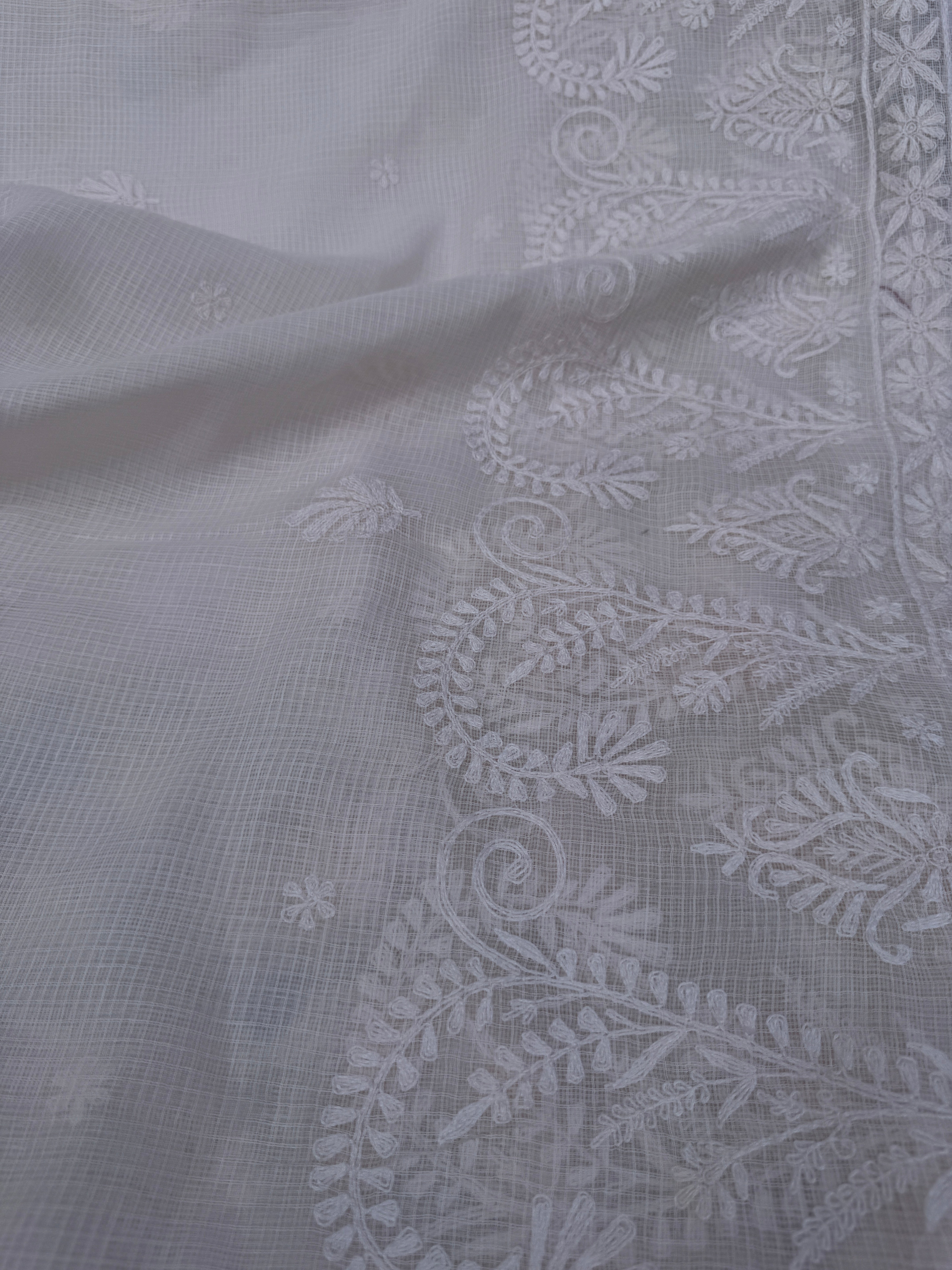 Kota Chikankari saree in Pale pink