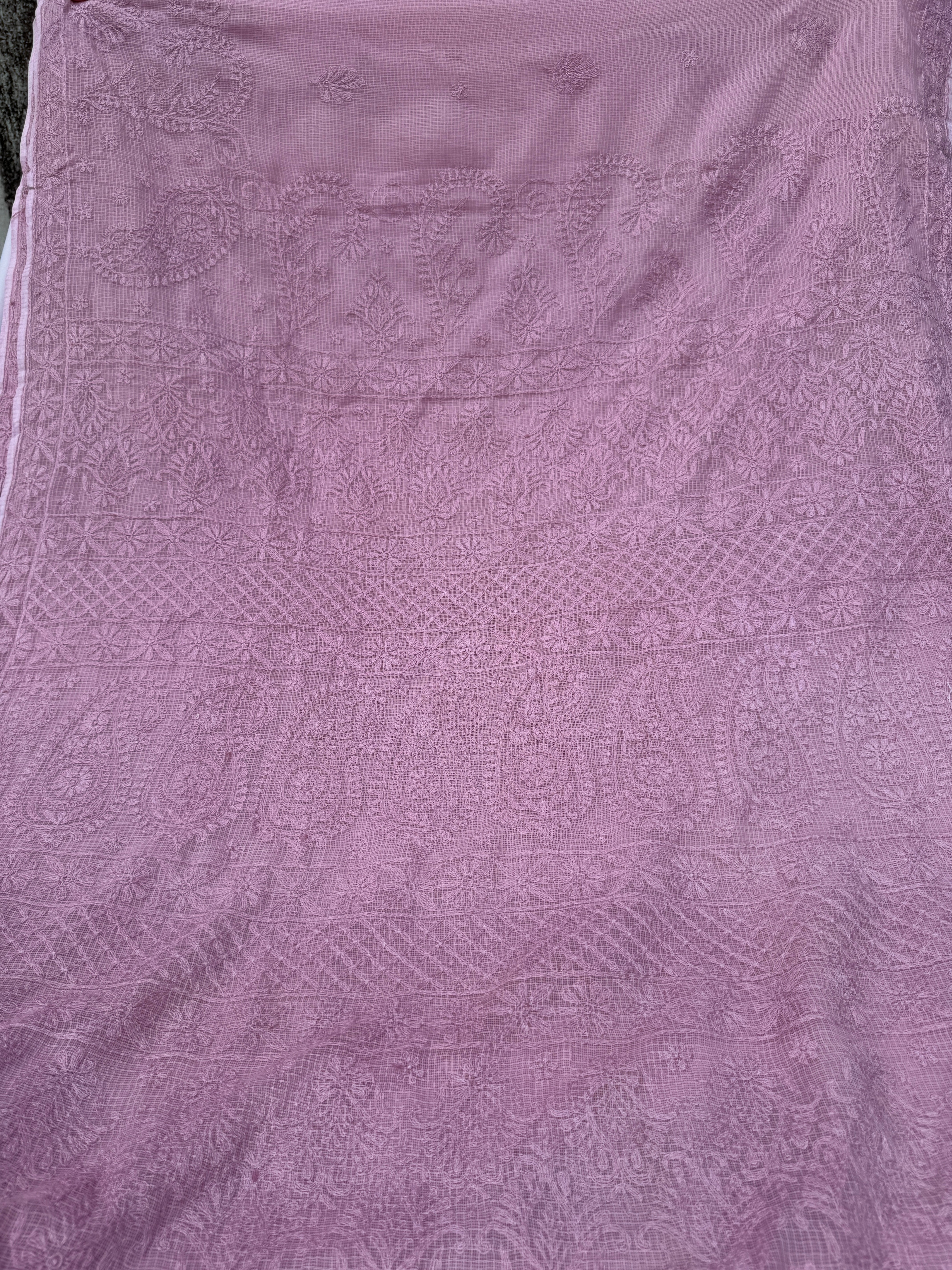 Kota Chikankari saree in Pink