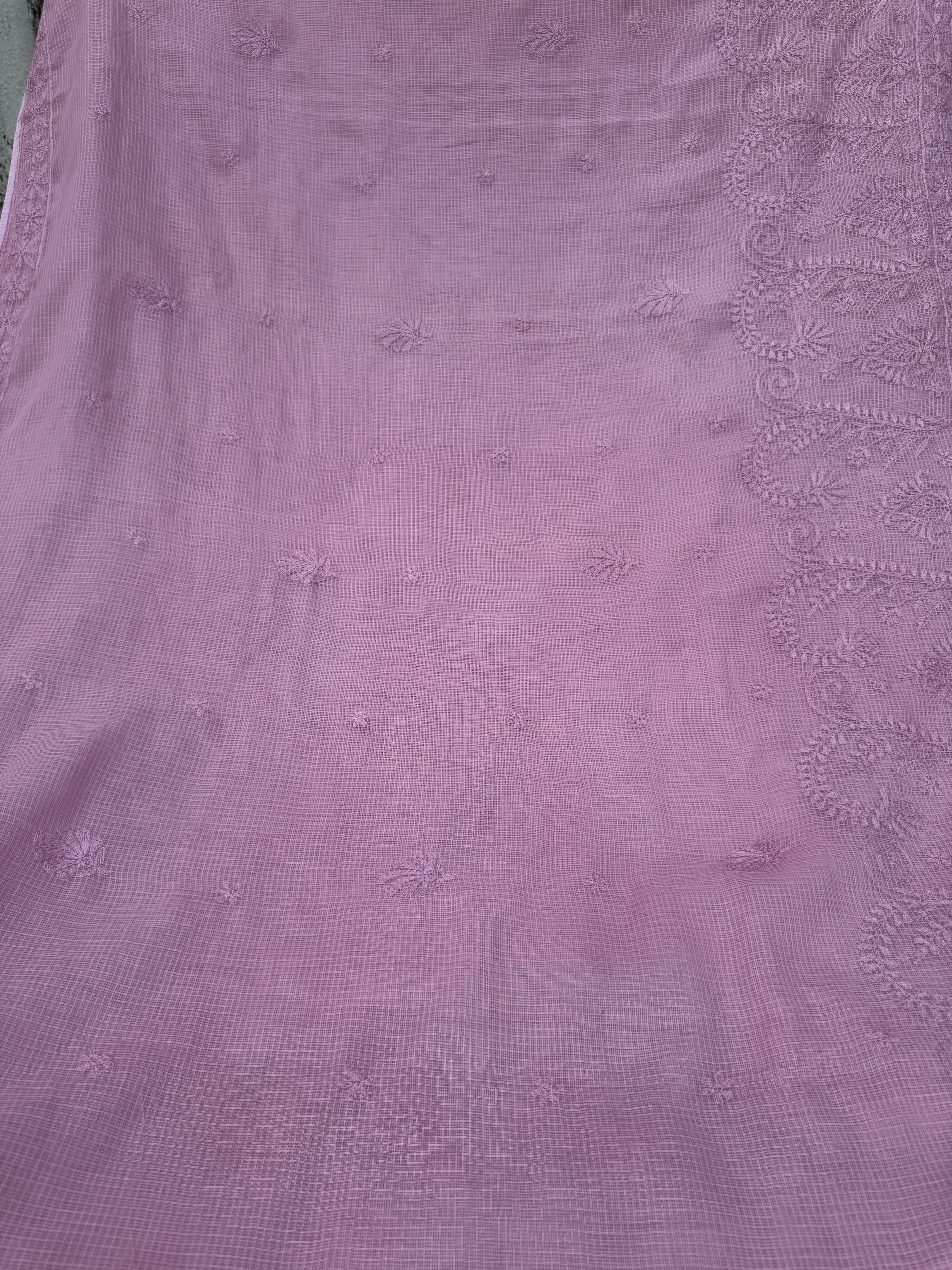 Kota Chikankari saree in Mauve