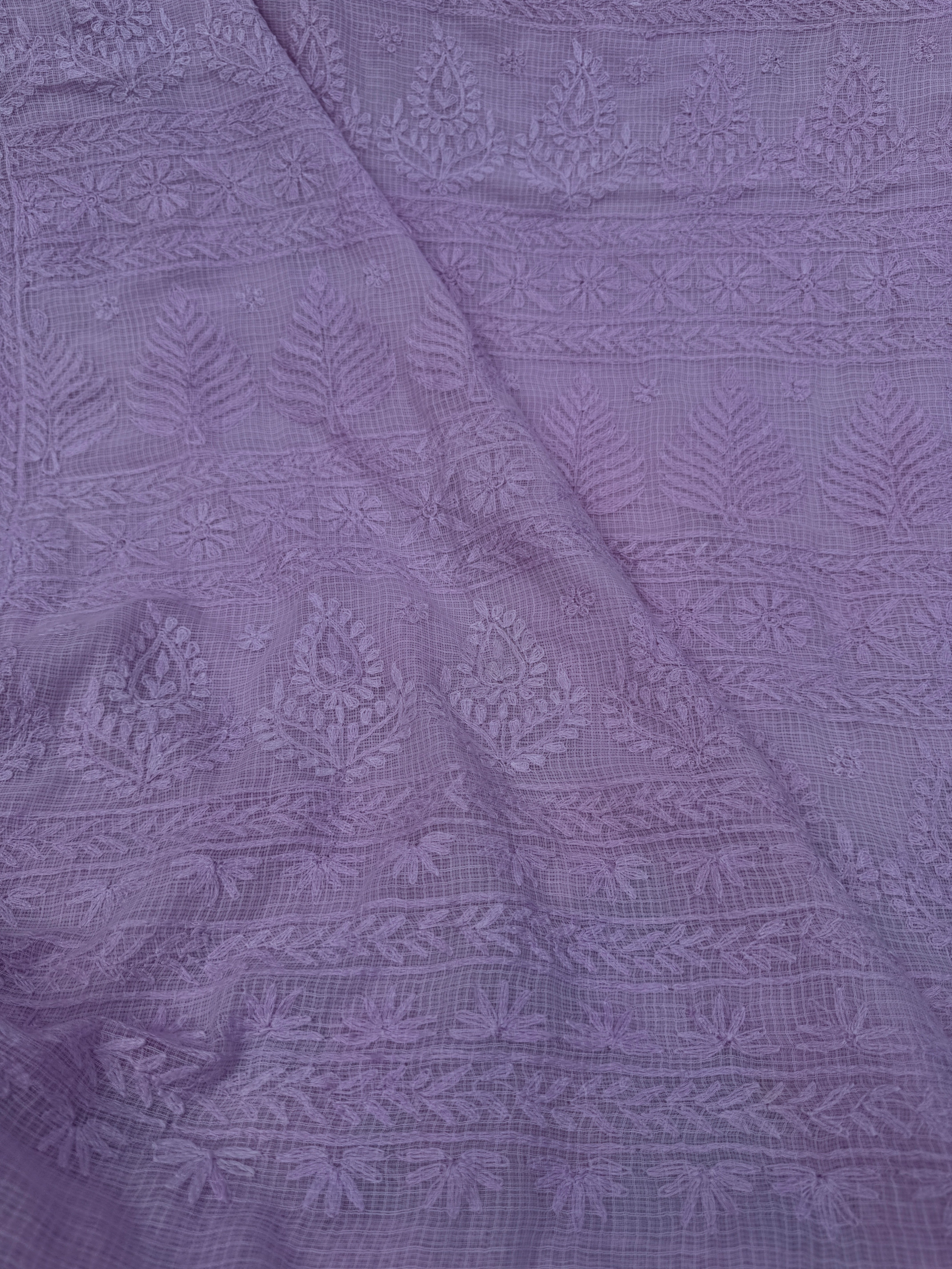 Kota Chikankari saree in Lilac