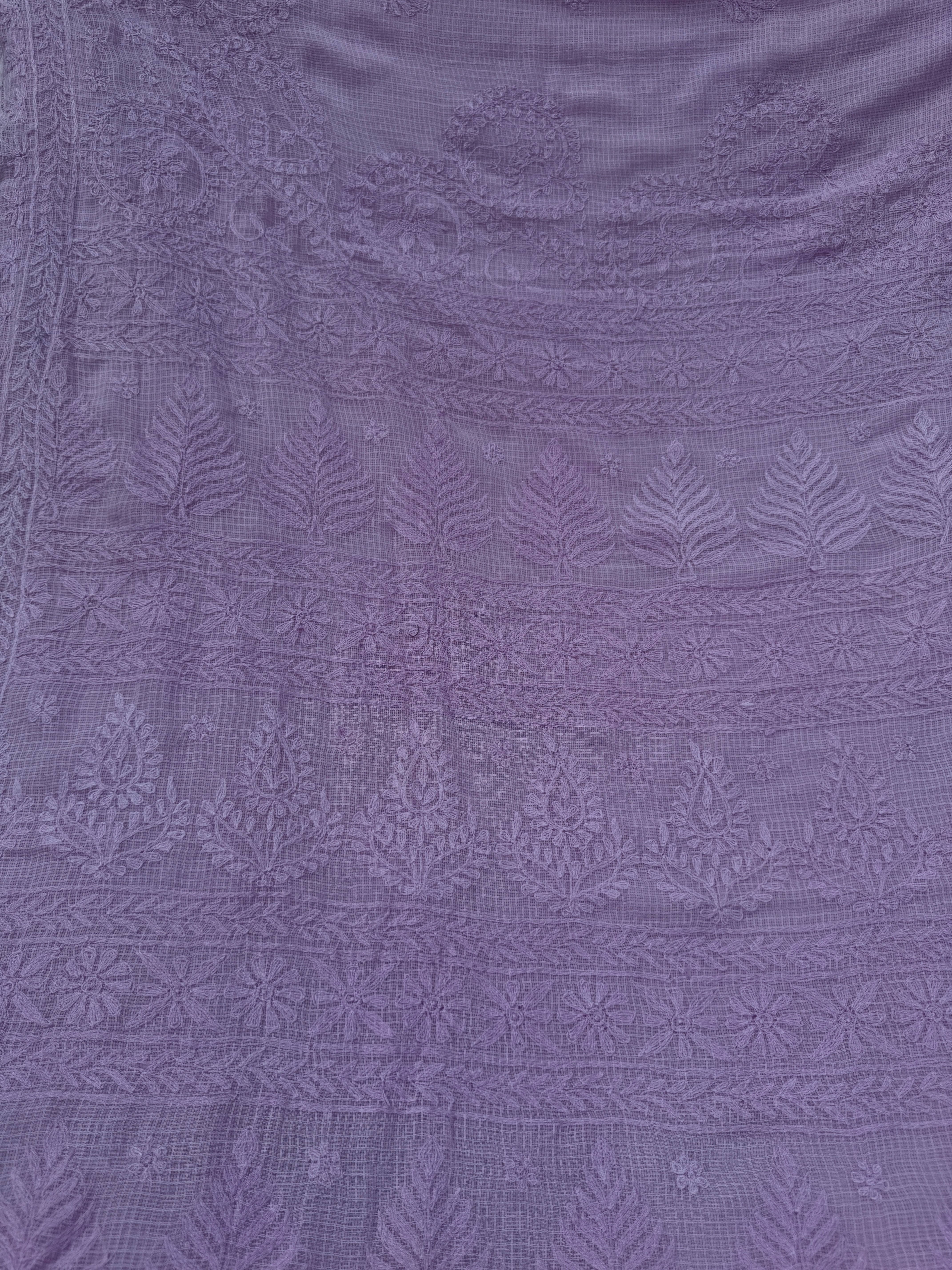 Kota Chikankari saree in Lilac