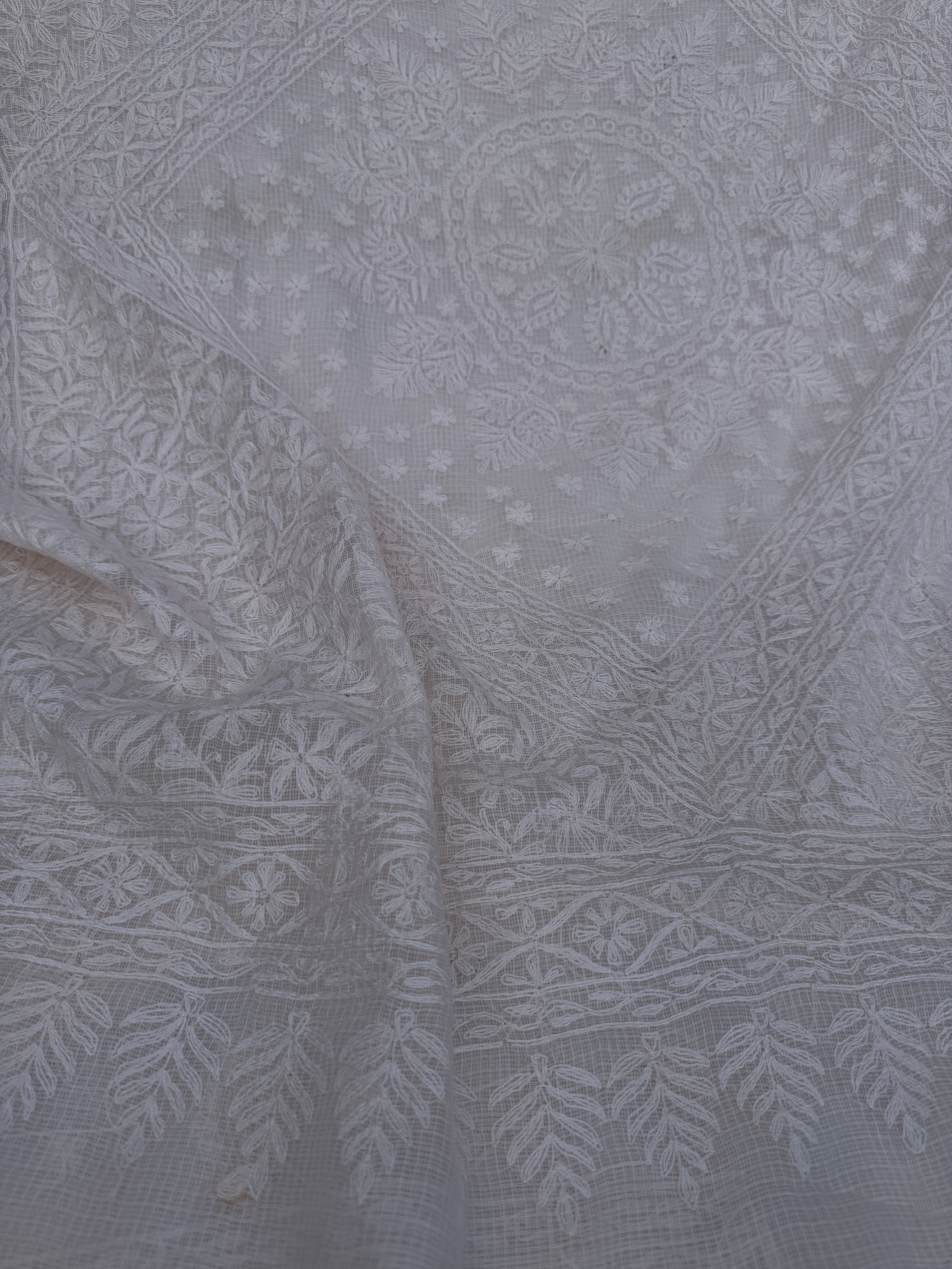 Kota Chikankari saree in  pale pink
