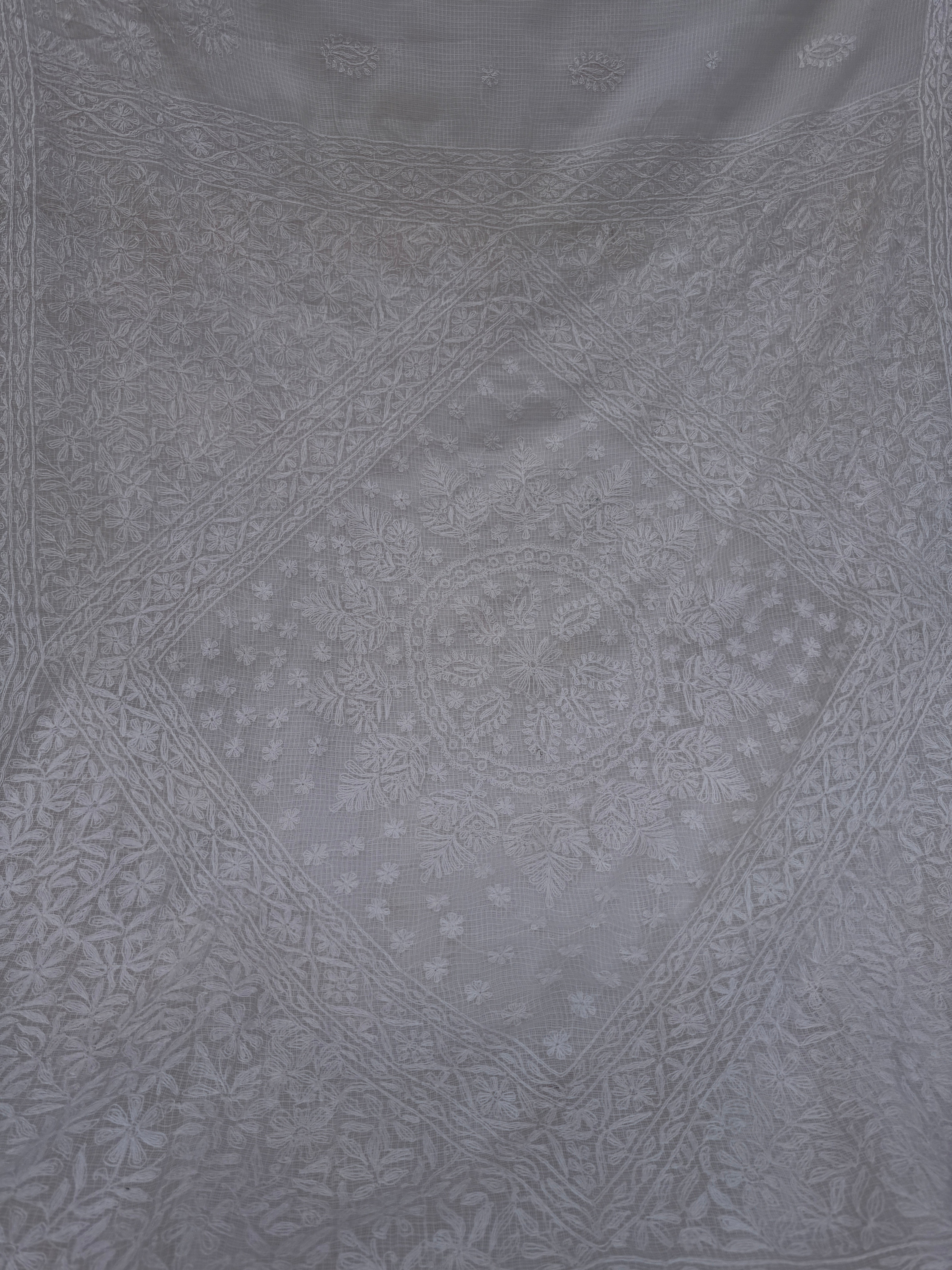 Kota Chikankari saree in  pale pink