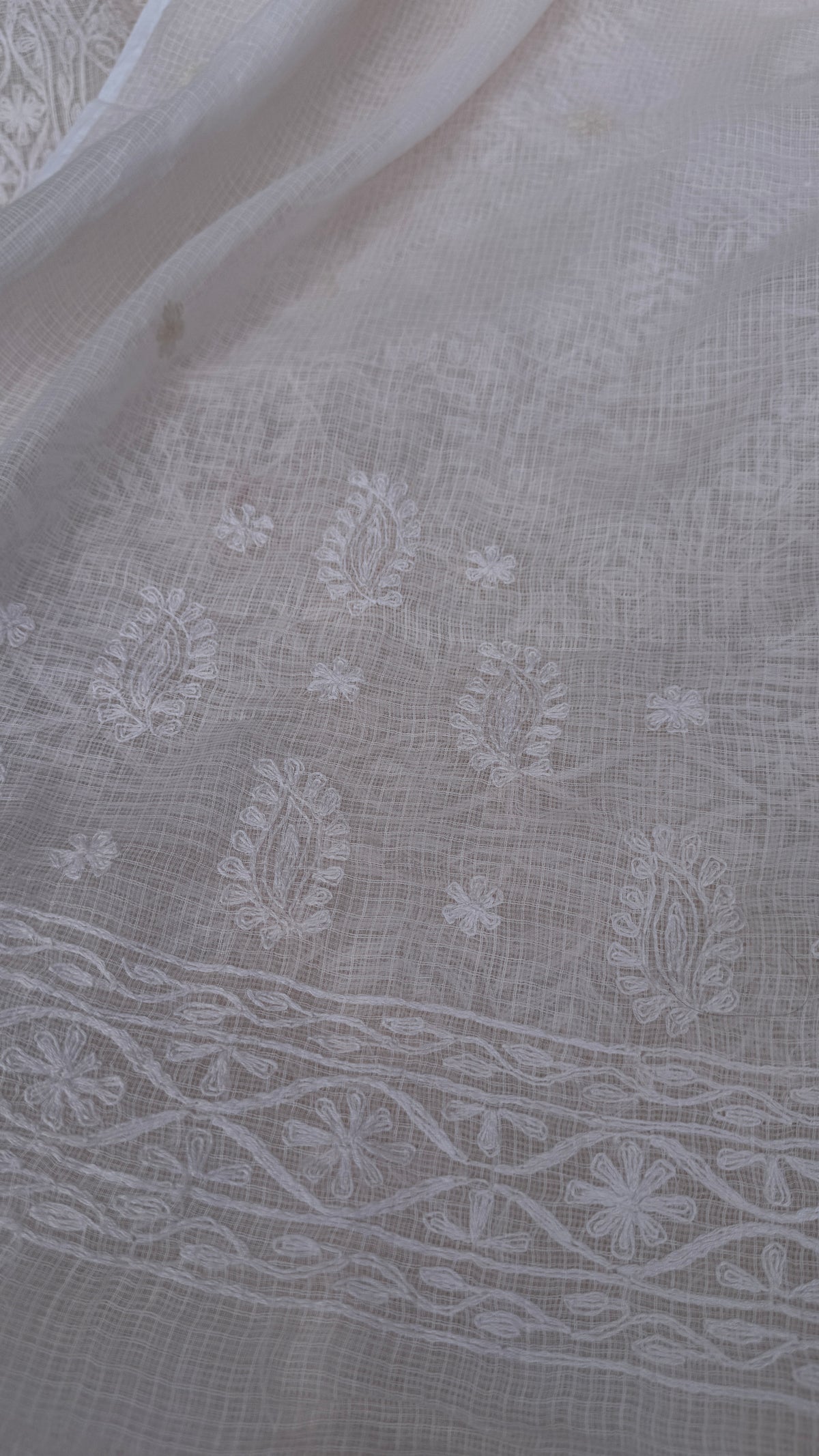 Kota Chikankari saree in  pale pink