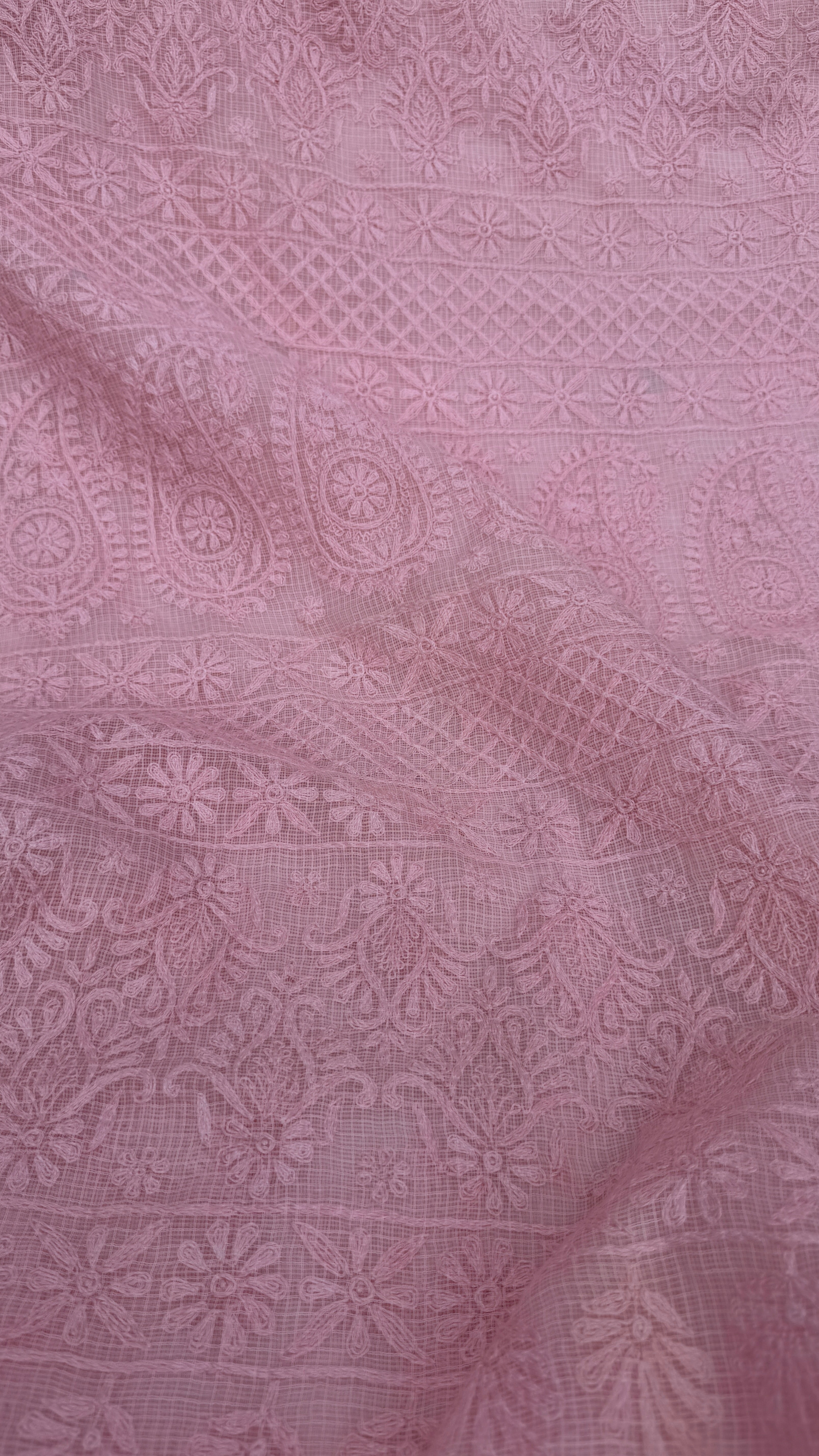 Kota Chikankari saree in Pink