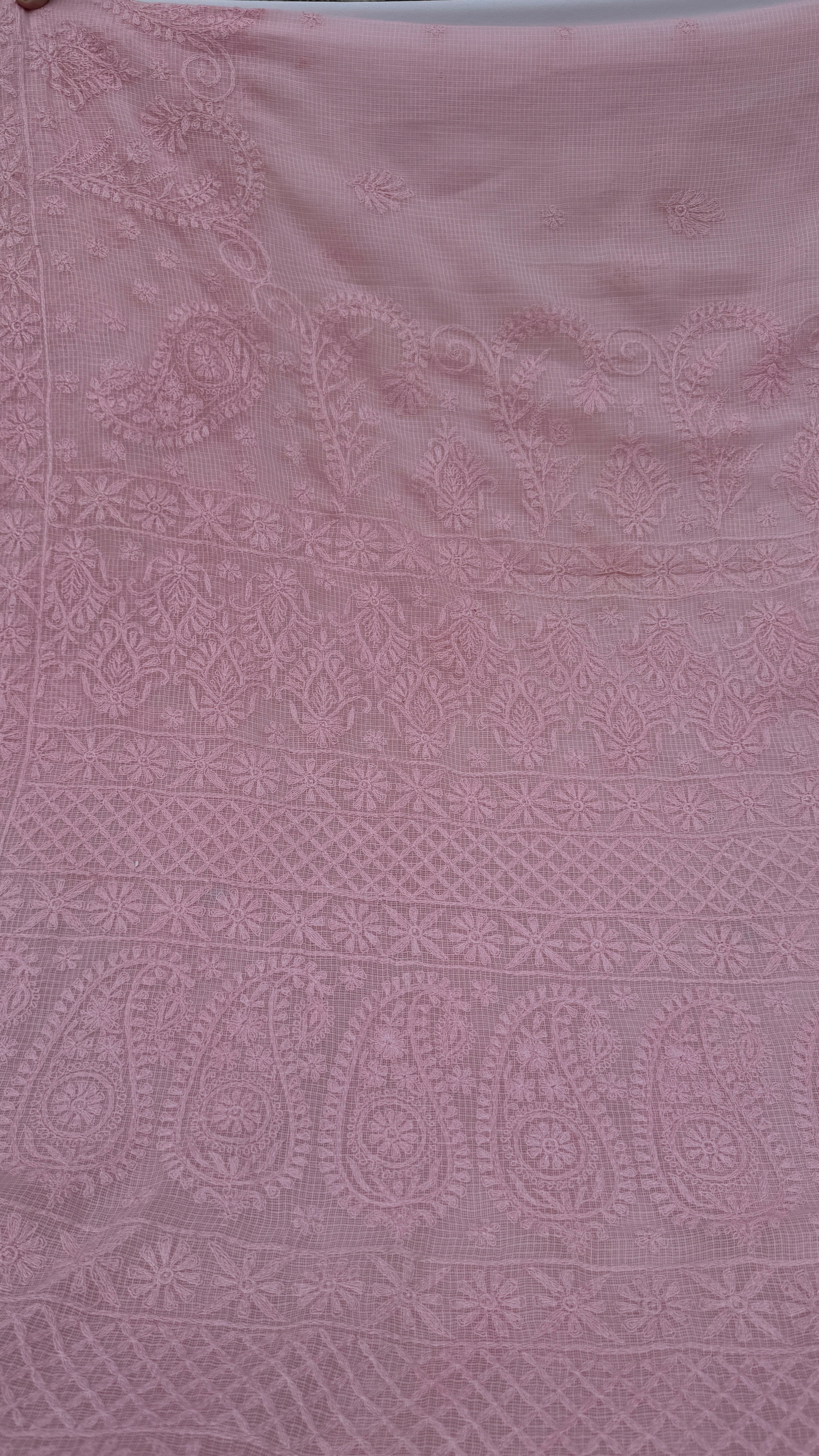Kota Chikankari saree in Pink