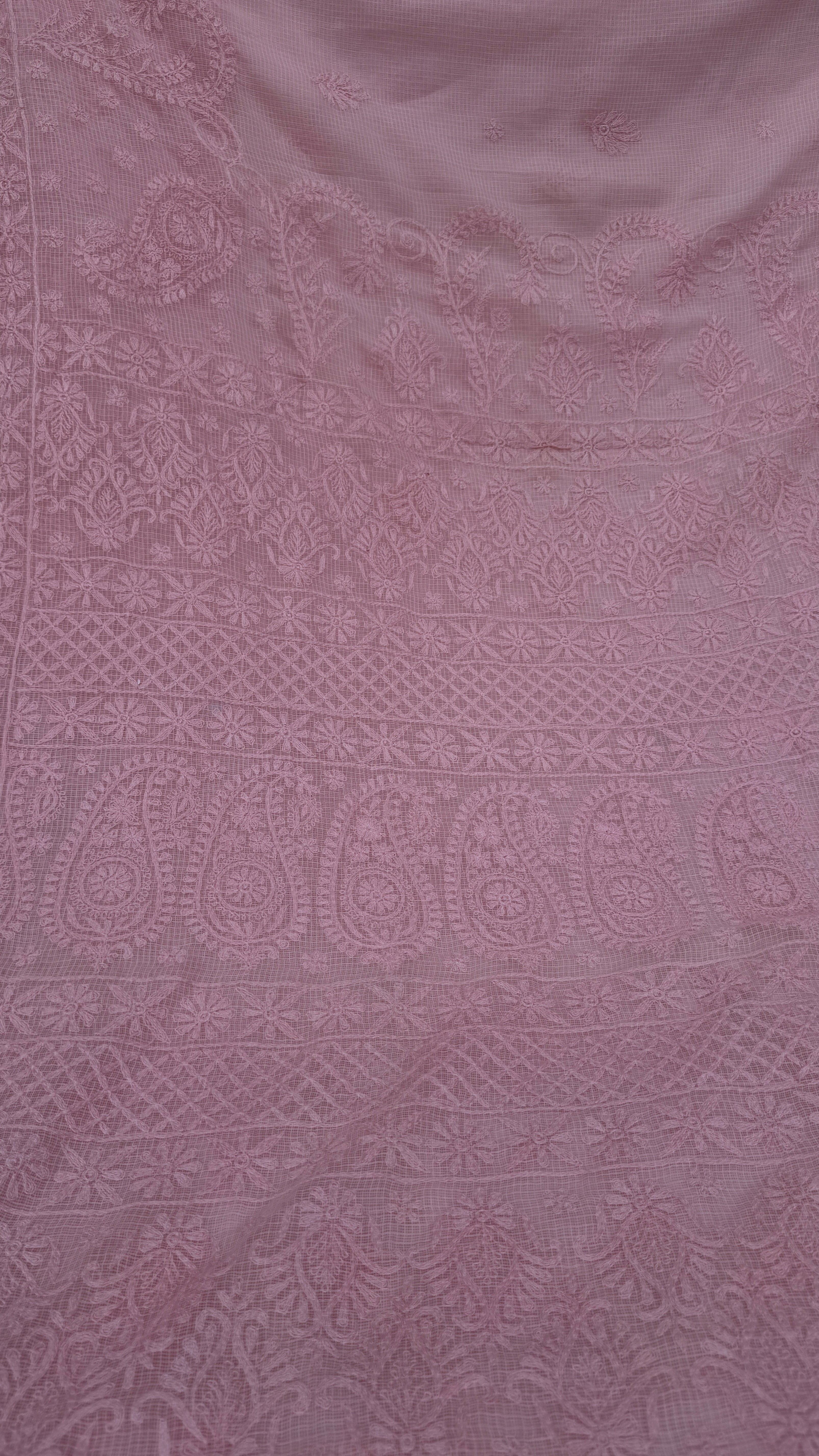 Kota Chikankari saree in pink
