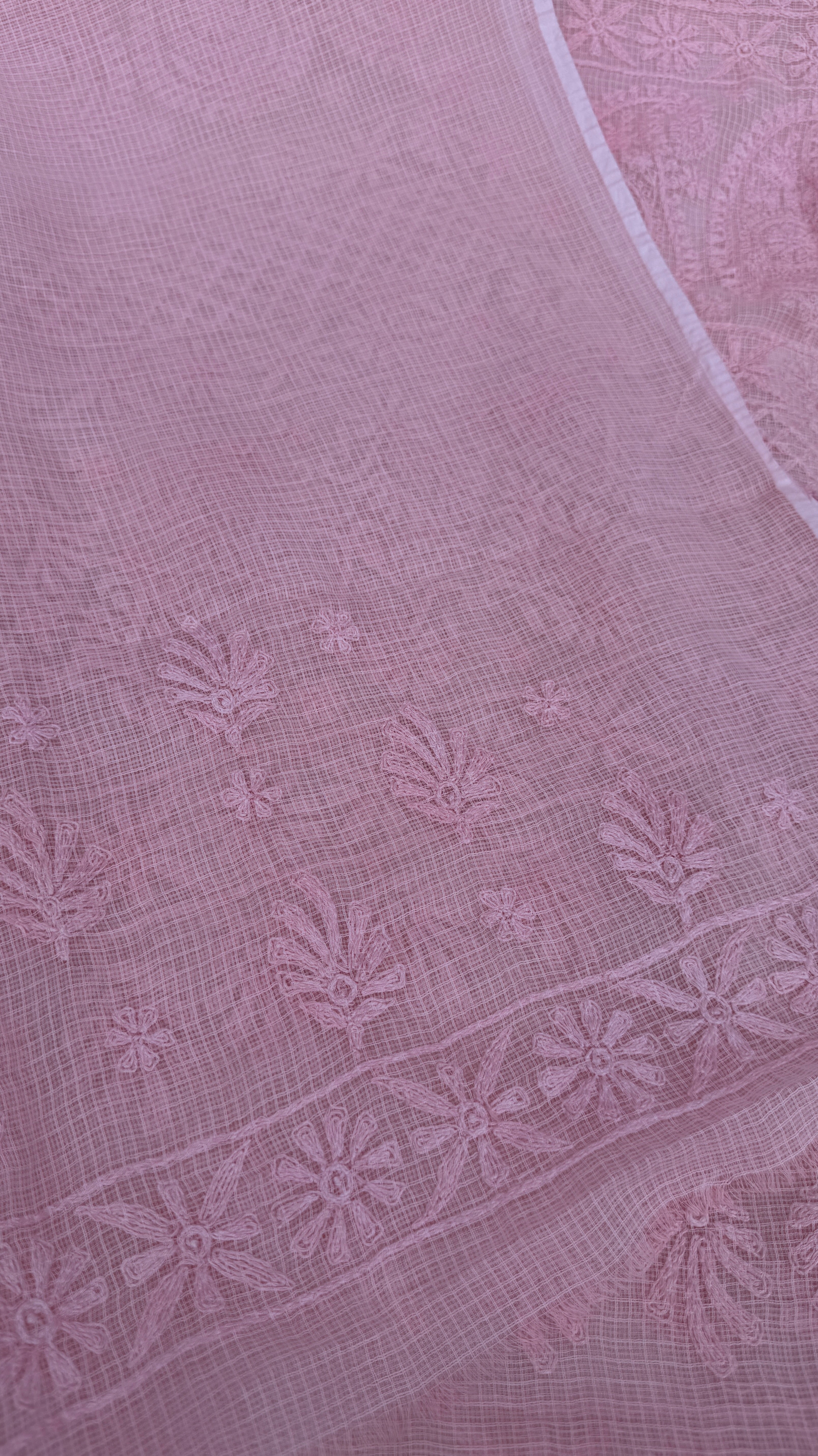Kota Chikankari saree in Pink