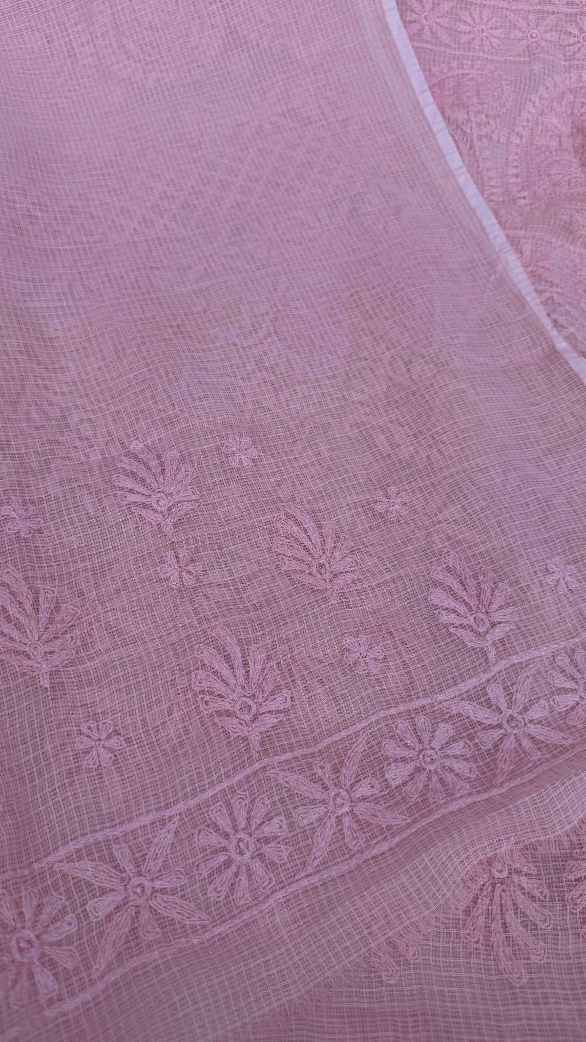 Kota Chikankari saree in pink