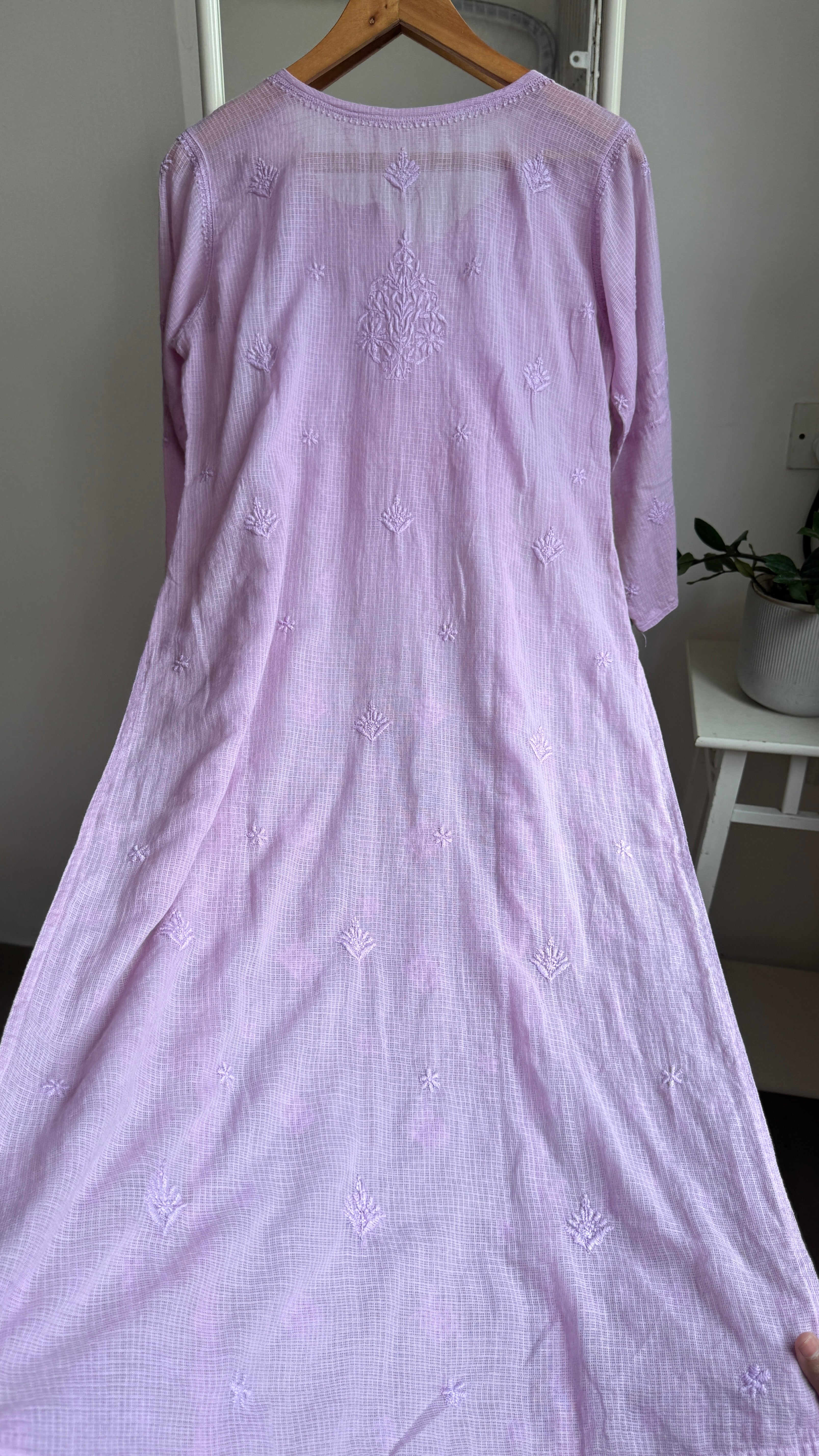 Kota Soft Cotton Chikankari Kurti - Mauve