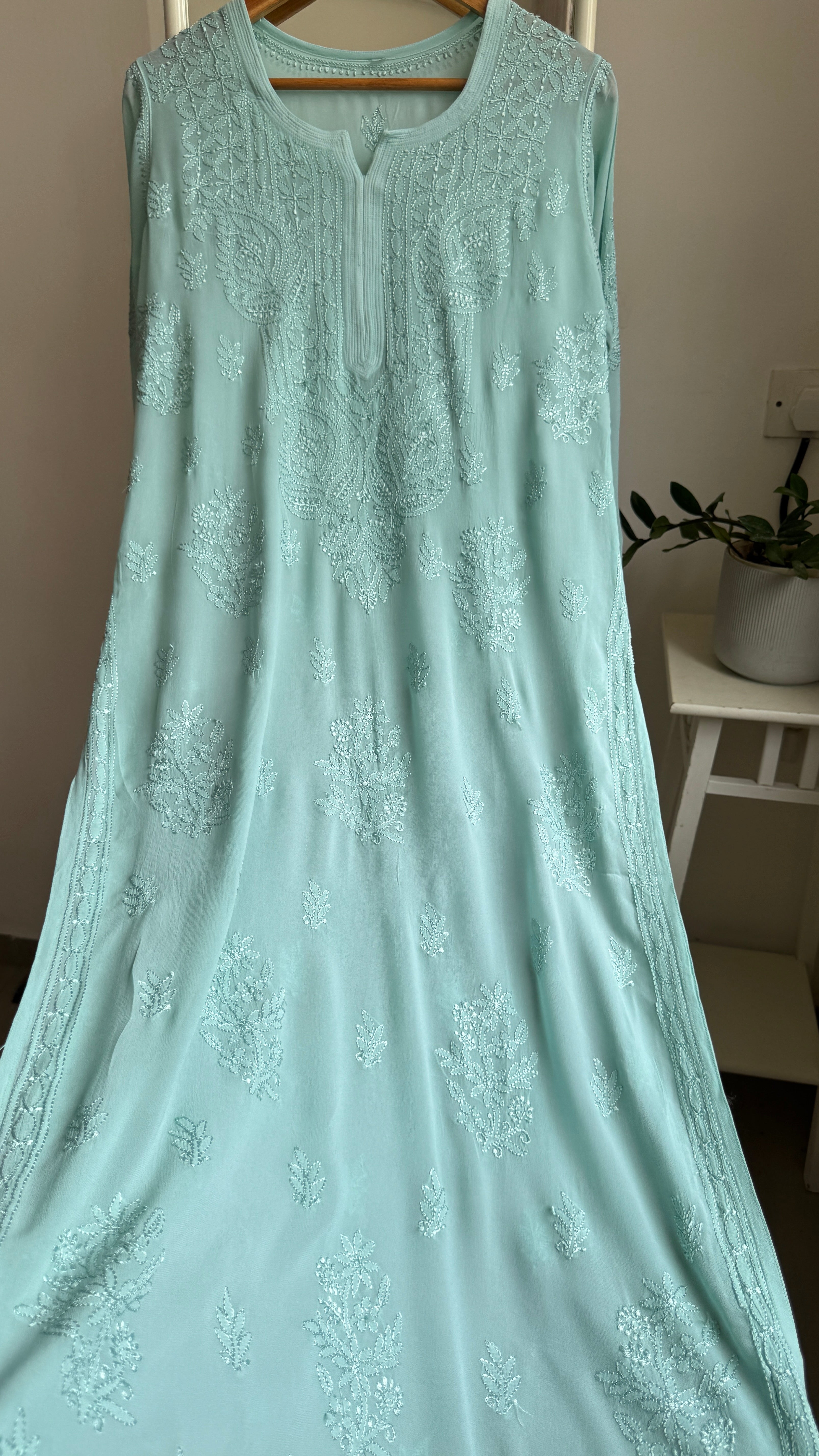 Viscose Kurti - Gala Booti- Green
