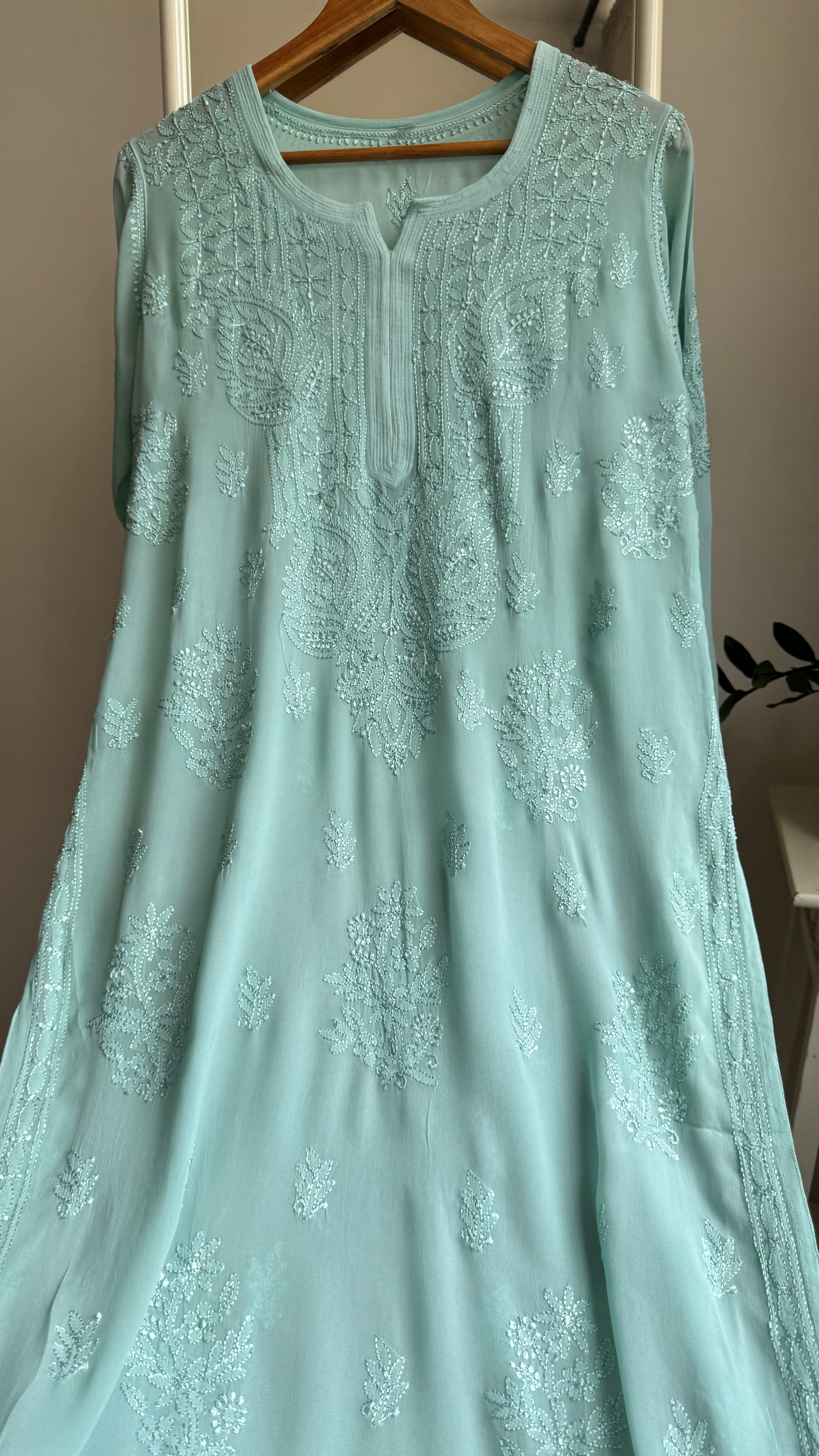 Viscose Kurti - Gala Booti- Green