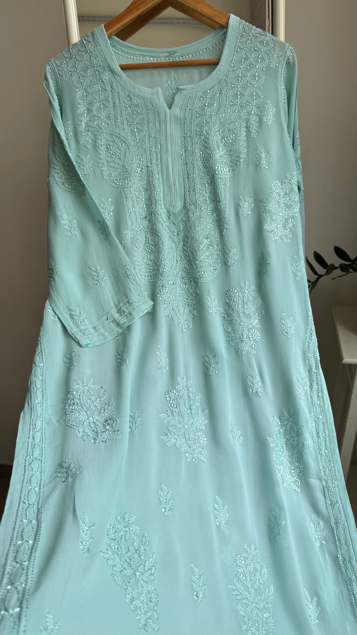 Viscose Kurti - Gala Booti- Green