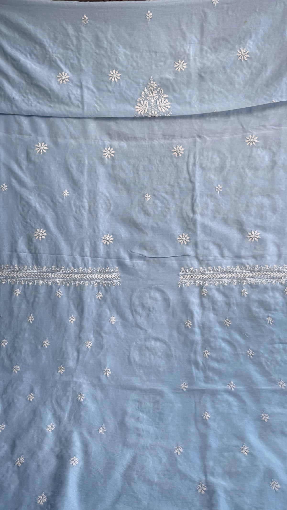 Chanderi Length with Dupatta - Blue