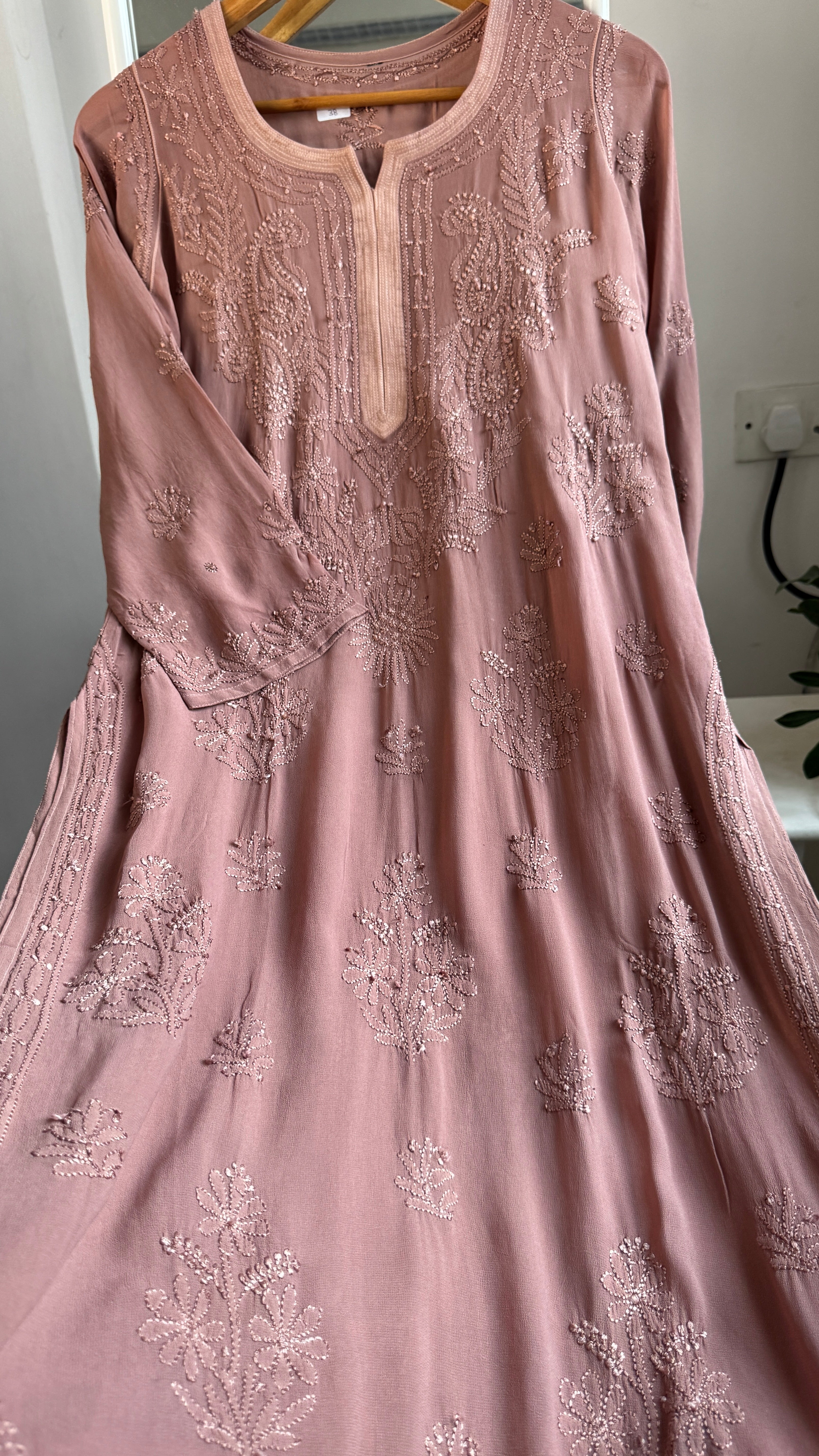 Viscose Kurti - Gala Booti- Brown