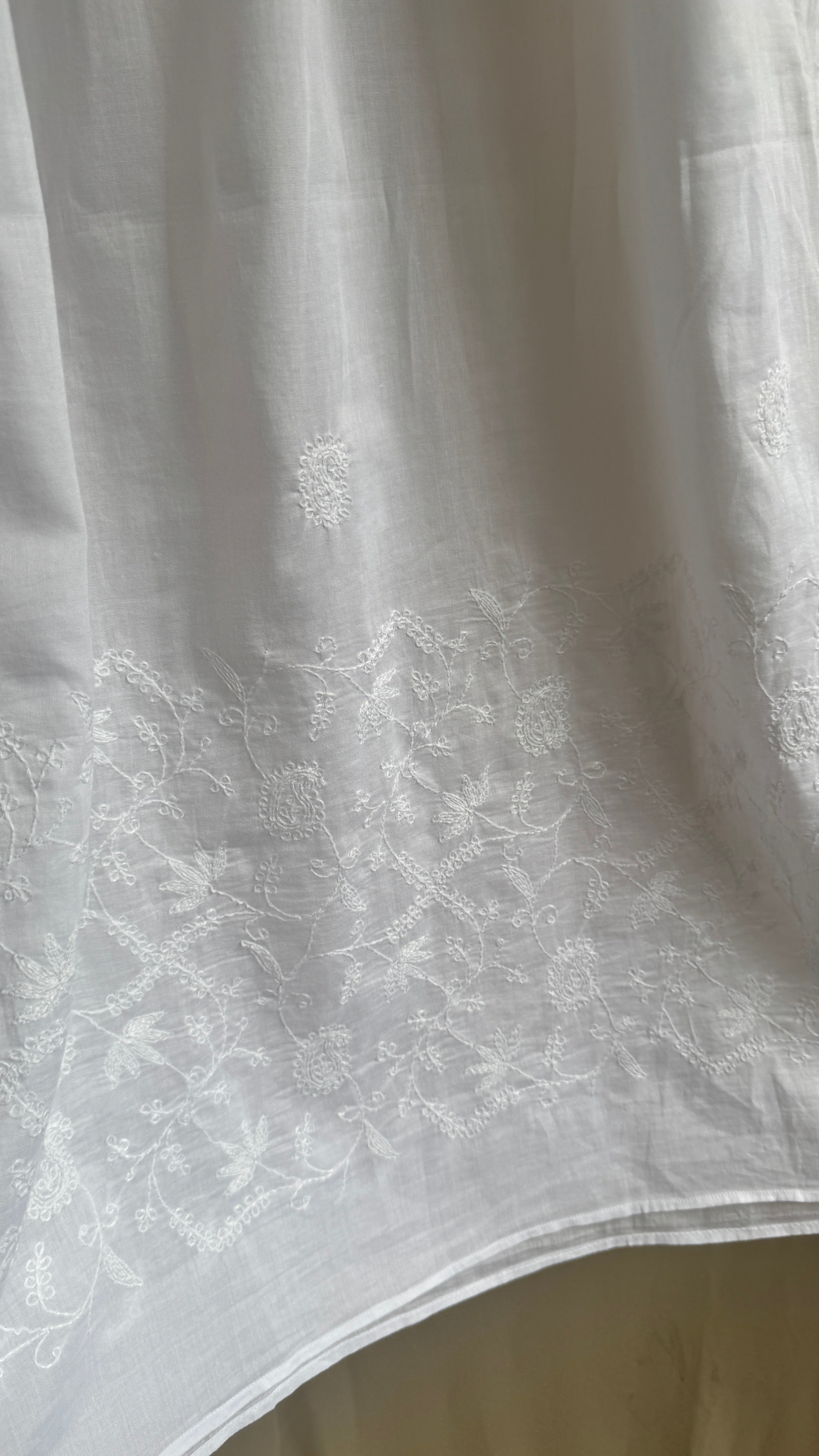 Pure Cotton Chikankari Dupatta