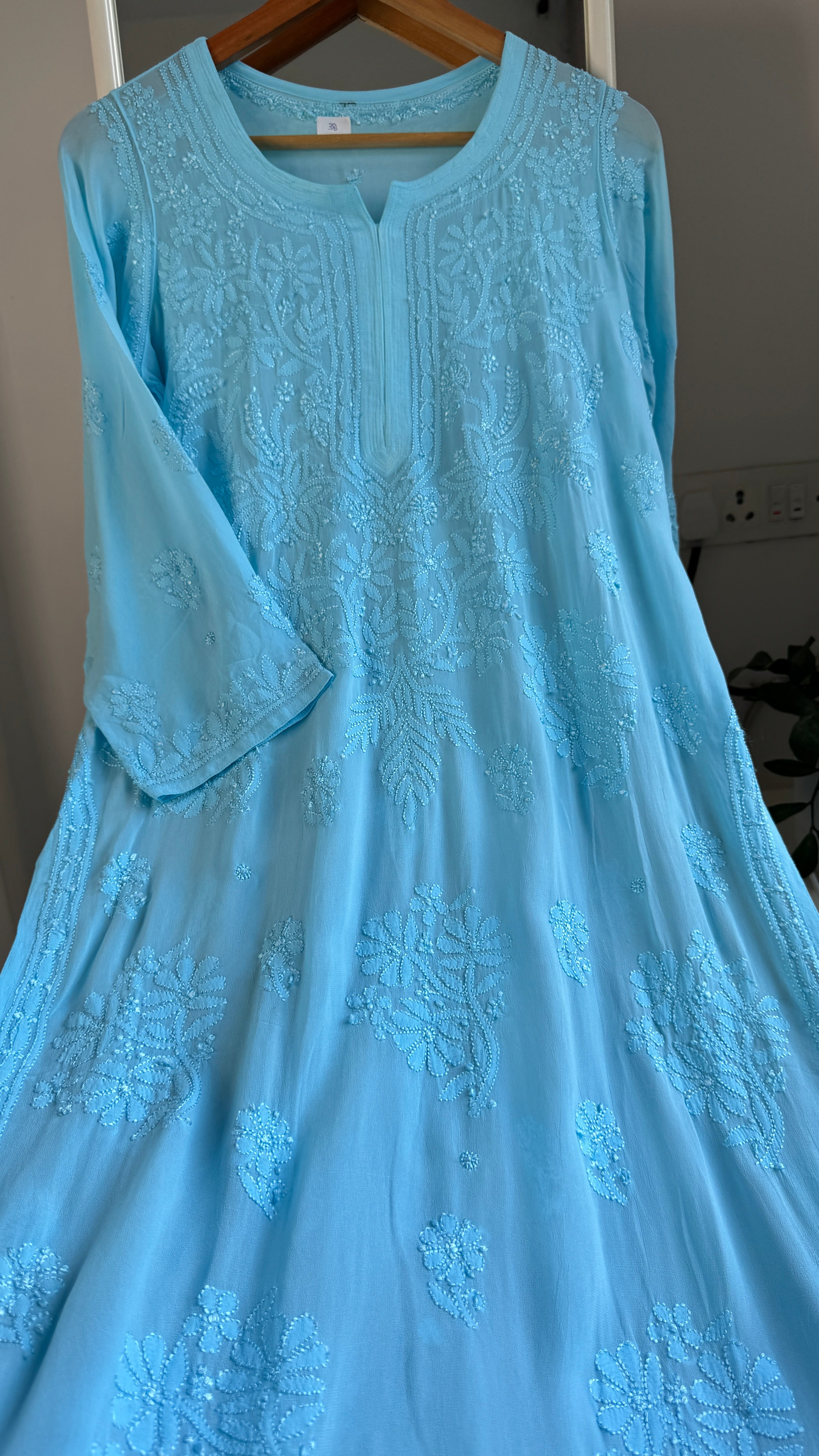Viscose Kurti - Gala Booti- Firozi