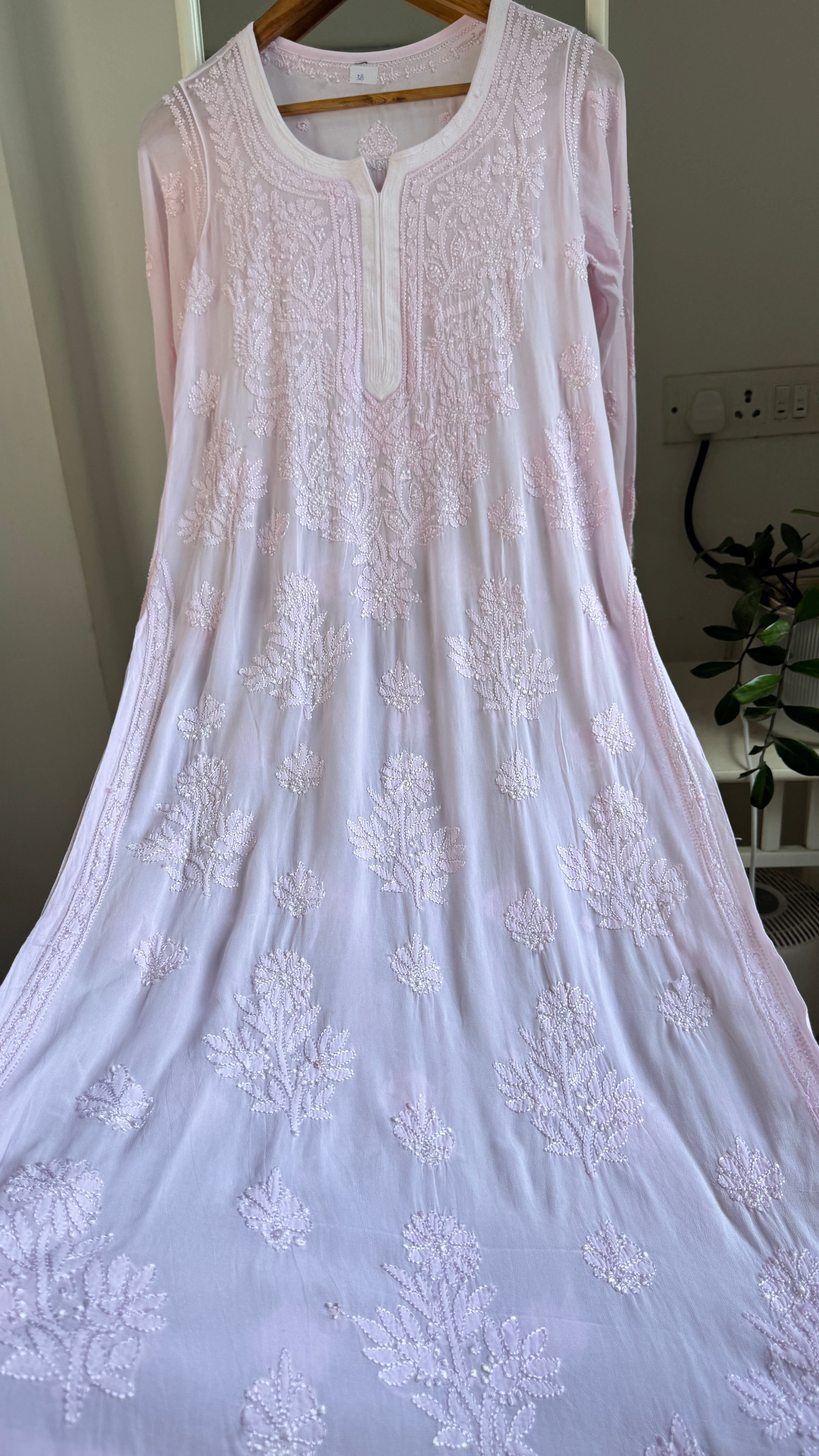 Viscose Kurti - Gala Booti- Pink