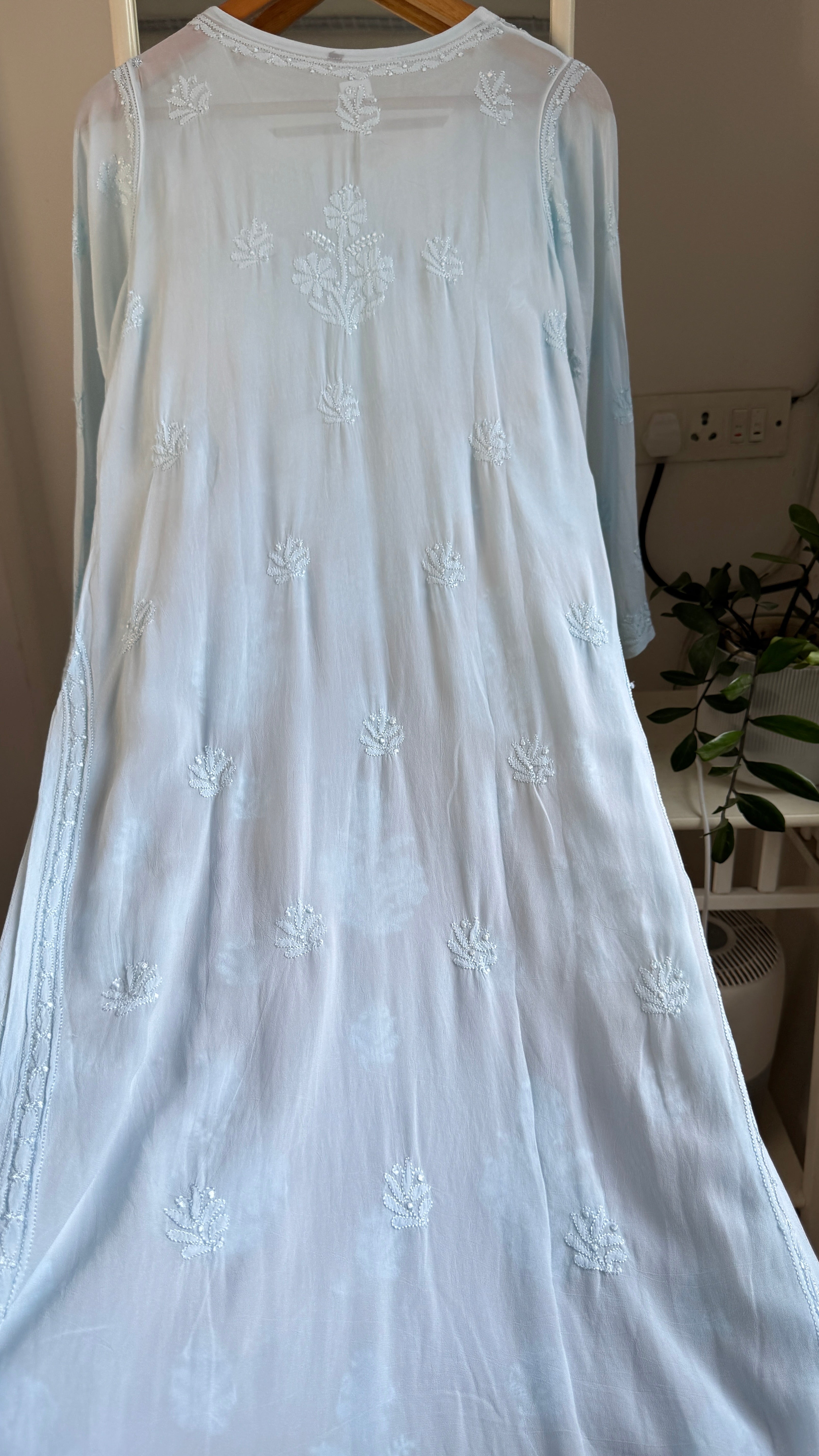 Viscose Kurti - Gala Booti- Blue