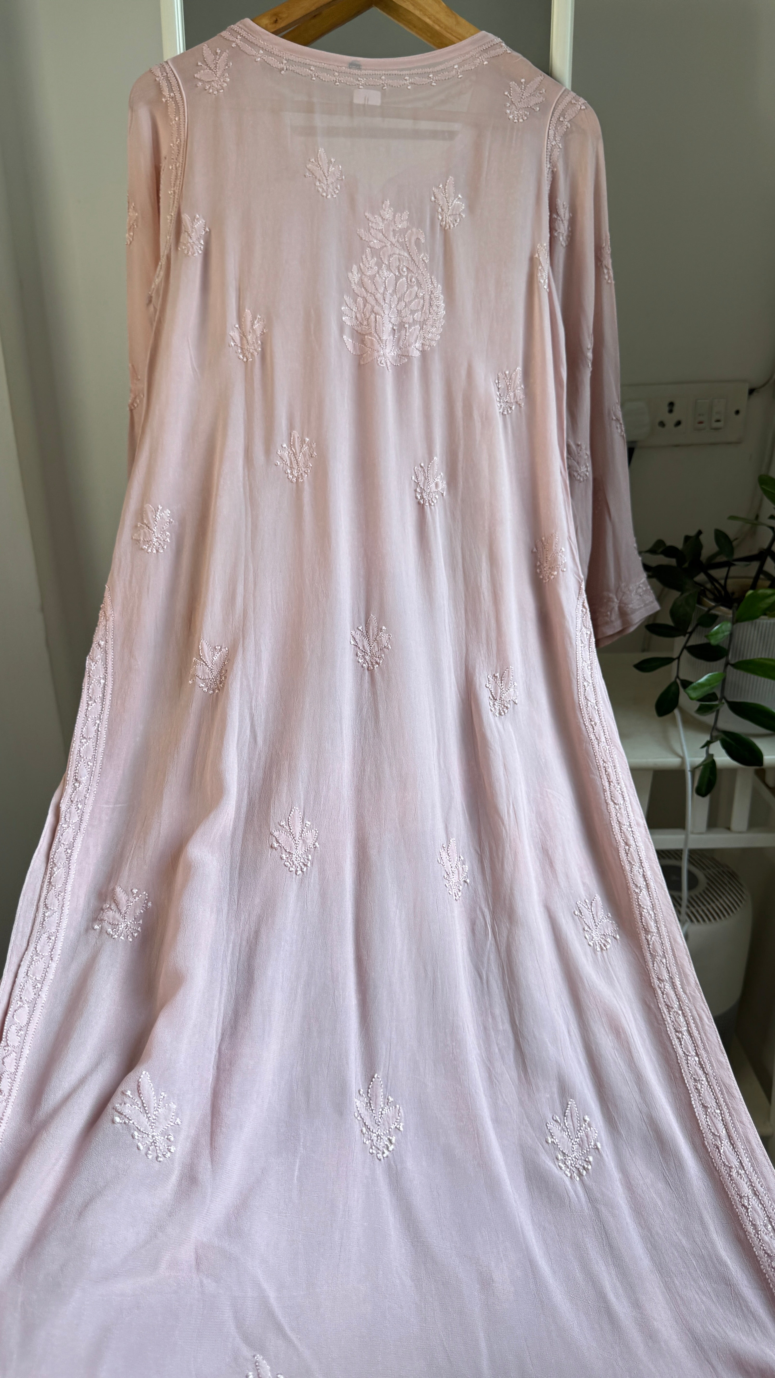 Viscose Kurti - Gala Booti- Pale Pink