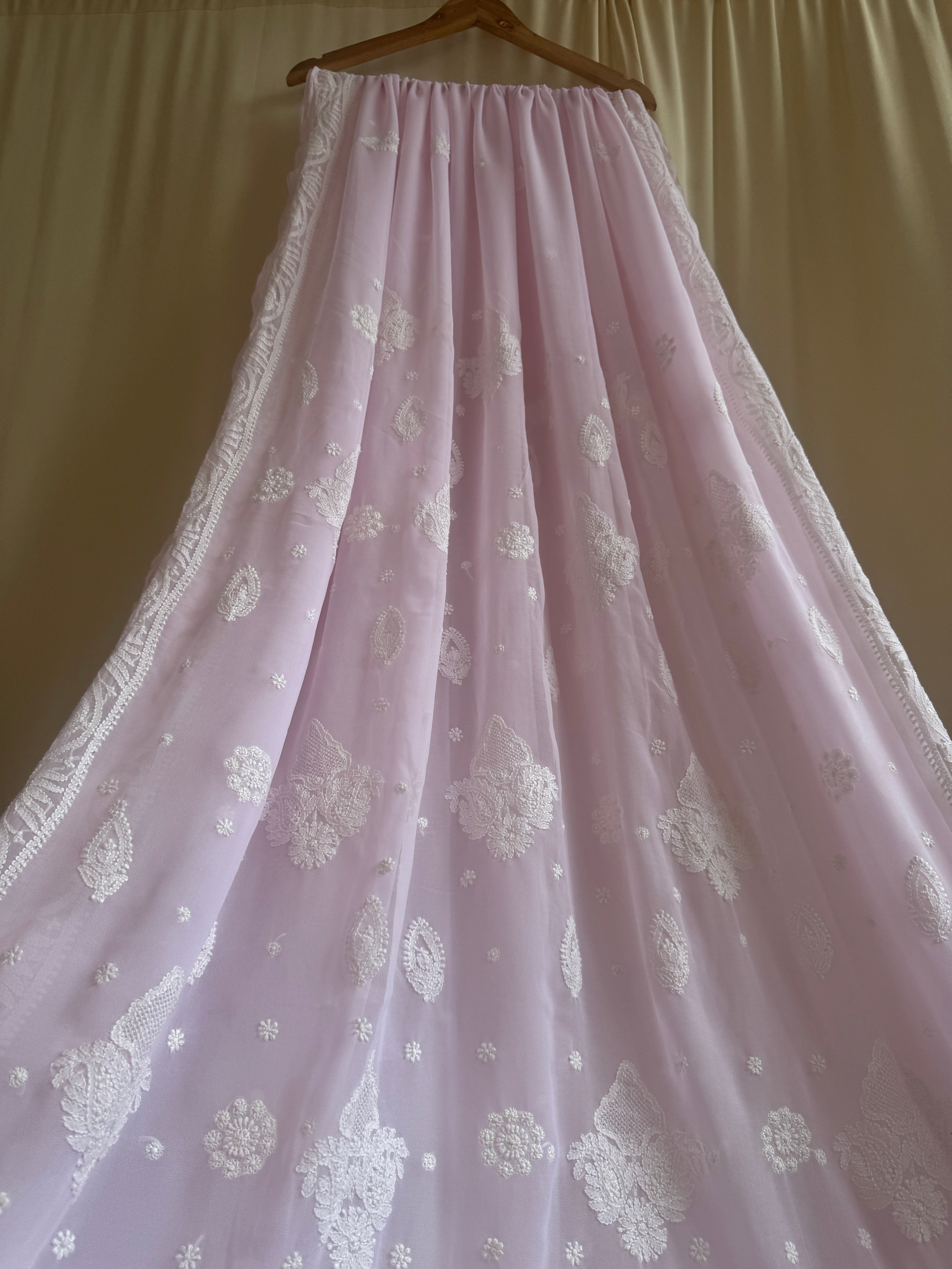 Georgette Chikankari saree in Pink