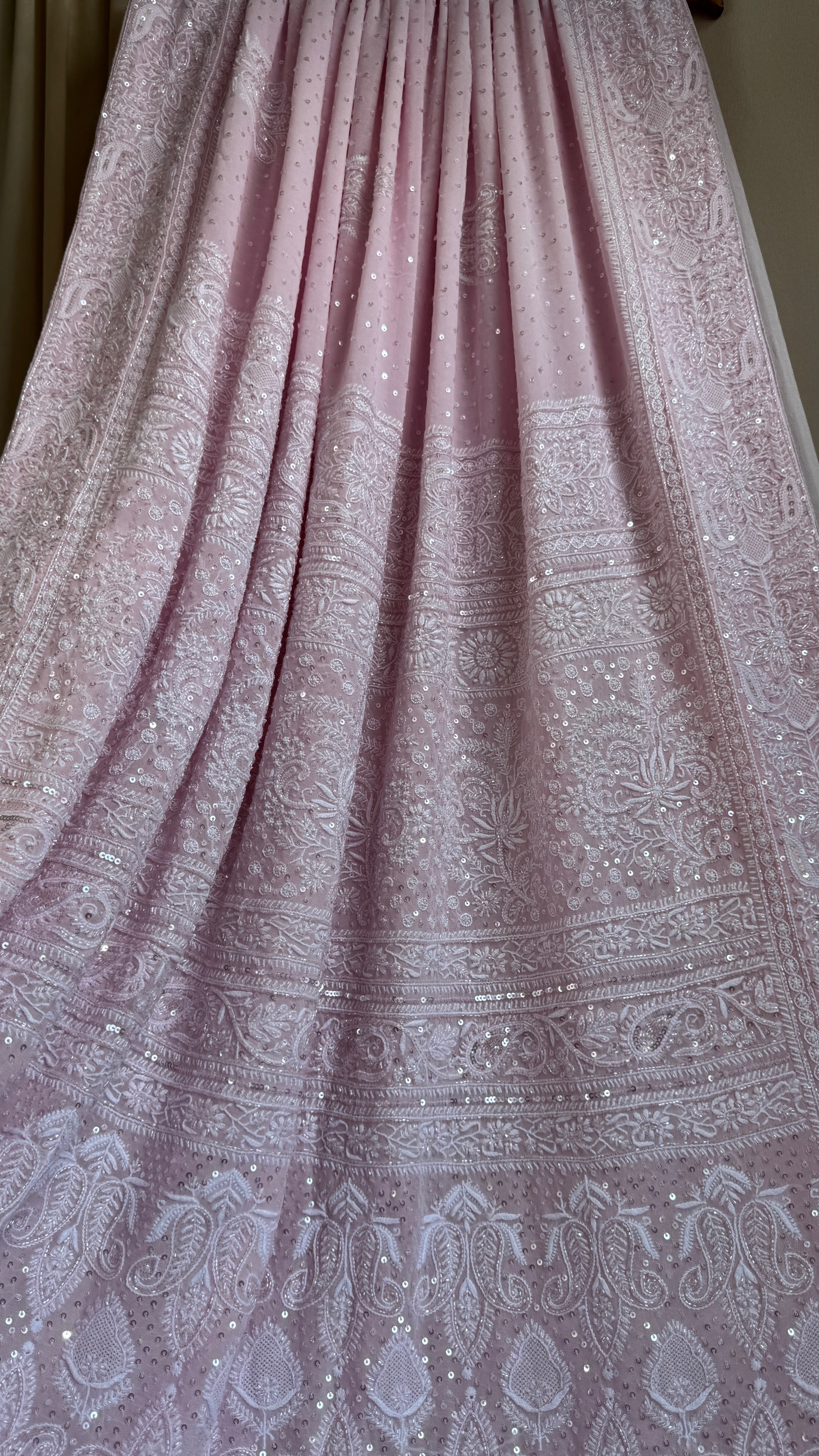 Pure Georgette Chikankari Saree
