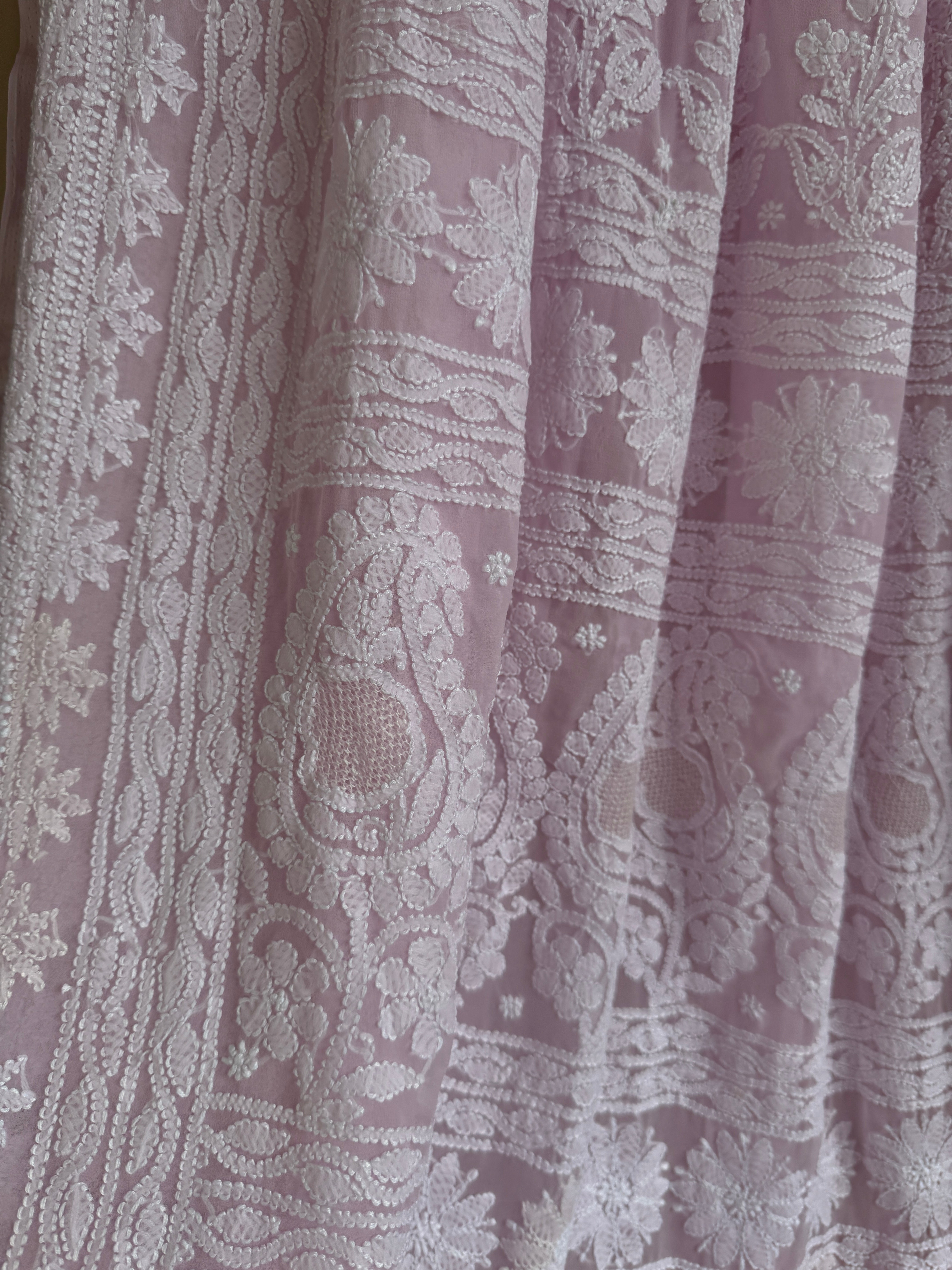 Georgette Chikankari saree in Pink
