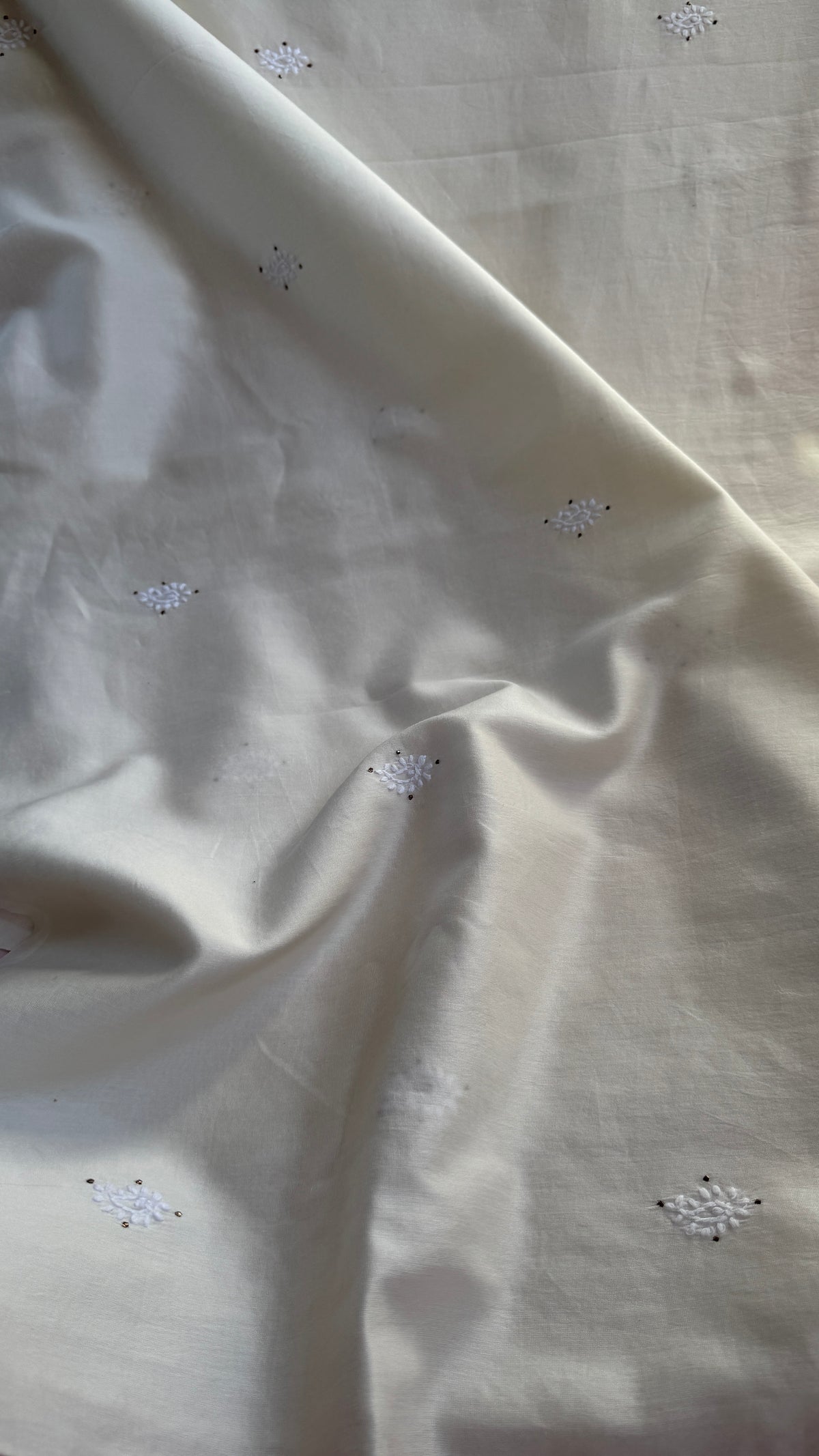 Pure Chanderi Chikankari saree in White