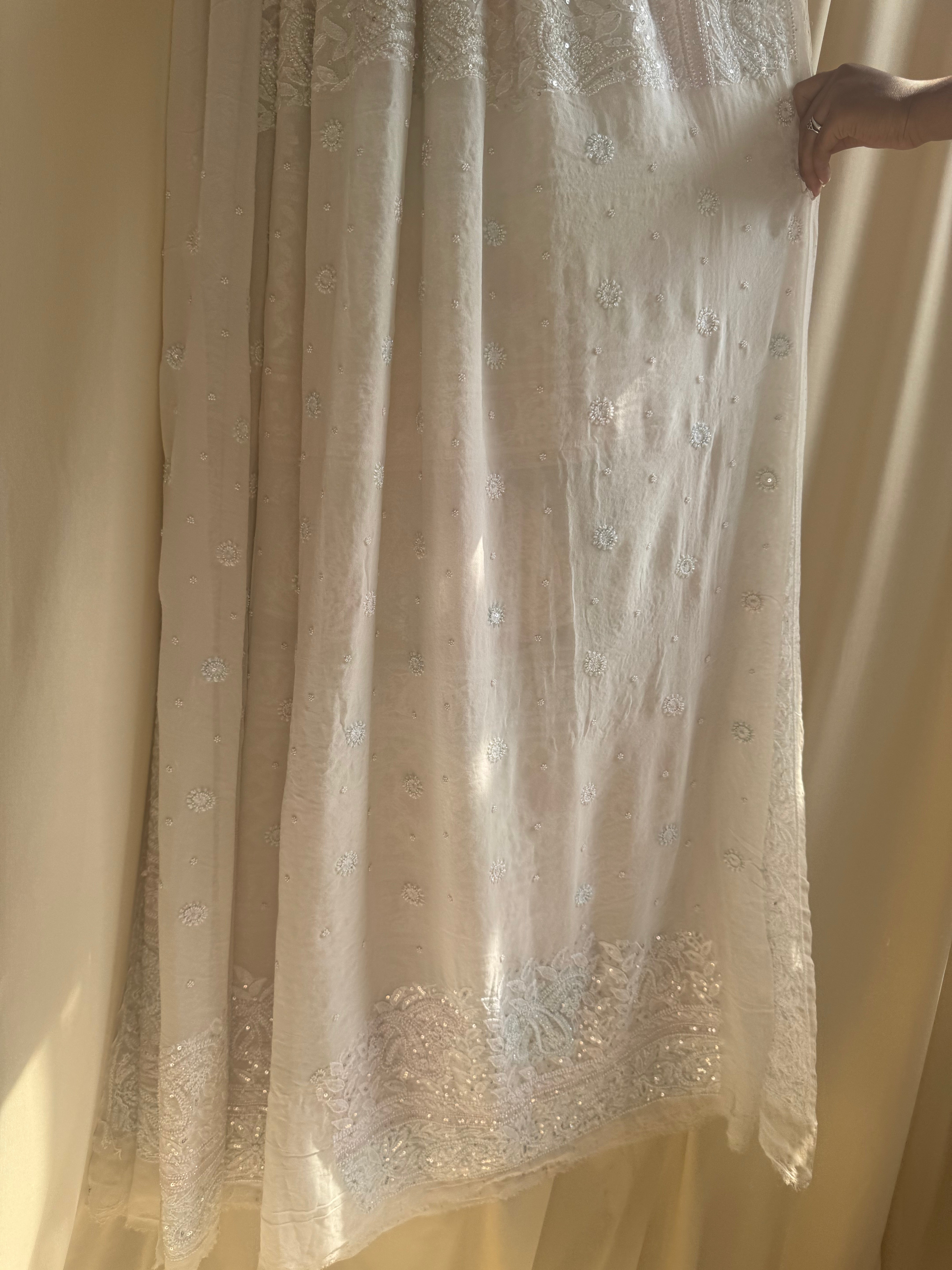 Pure Georgette Chikankari Saree ARIAA CHIKANKARI 