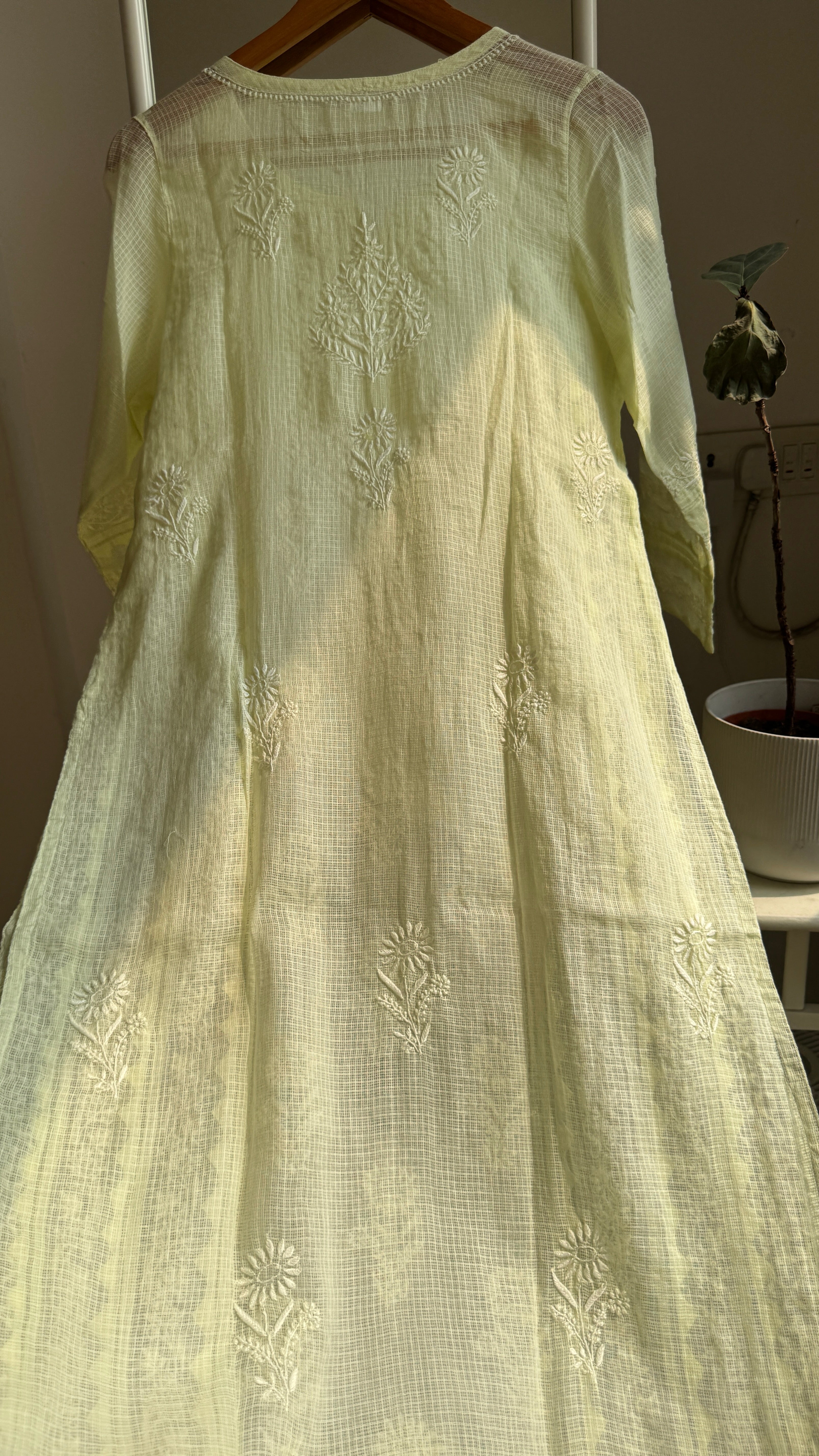 Kota Soft Cotton Chikankari Kurti - Apple Green - TARA Collection