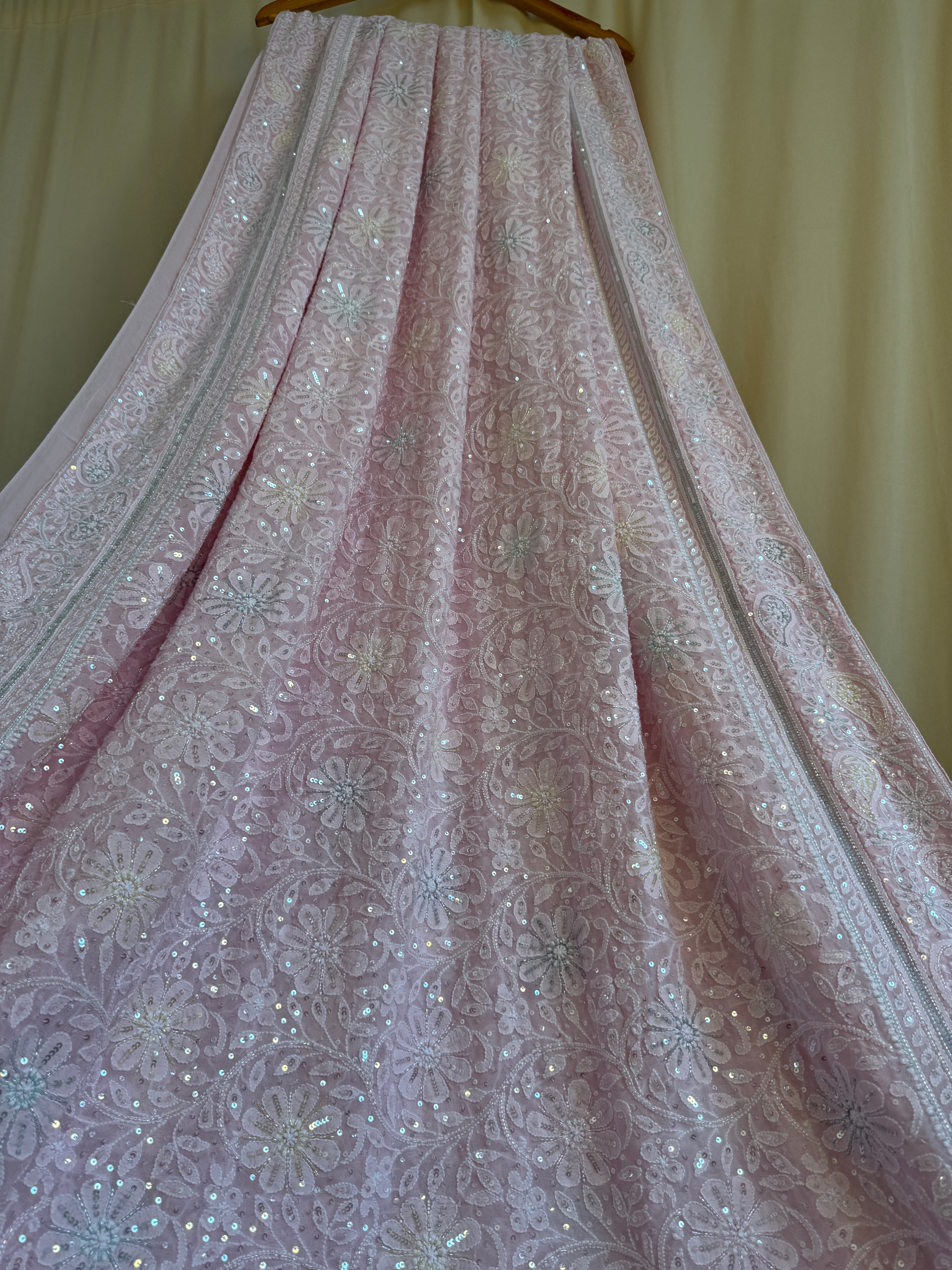 Pure Georgette Chikankari Saree ARIAA CHIKANKARI 