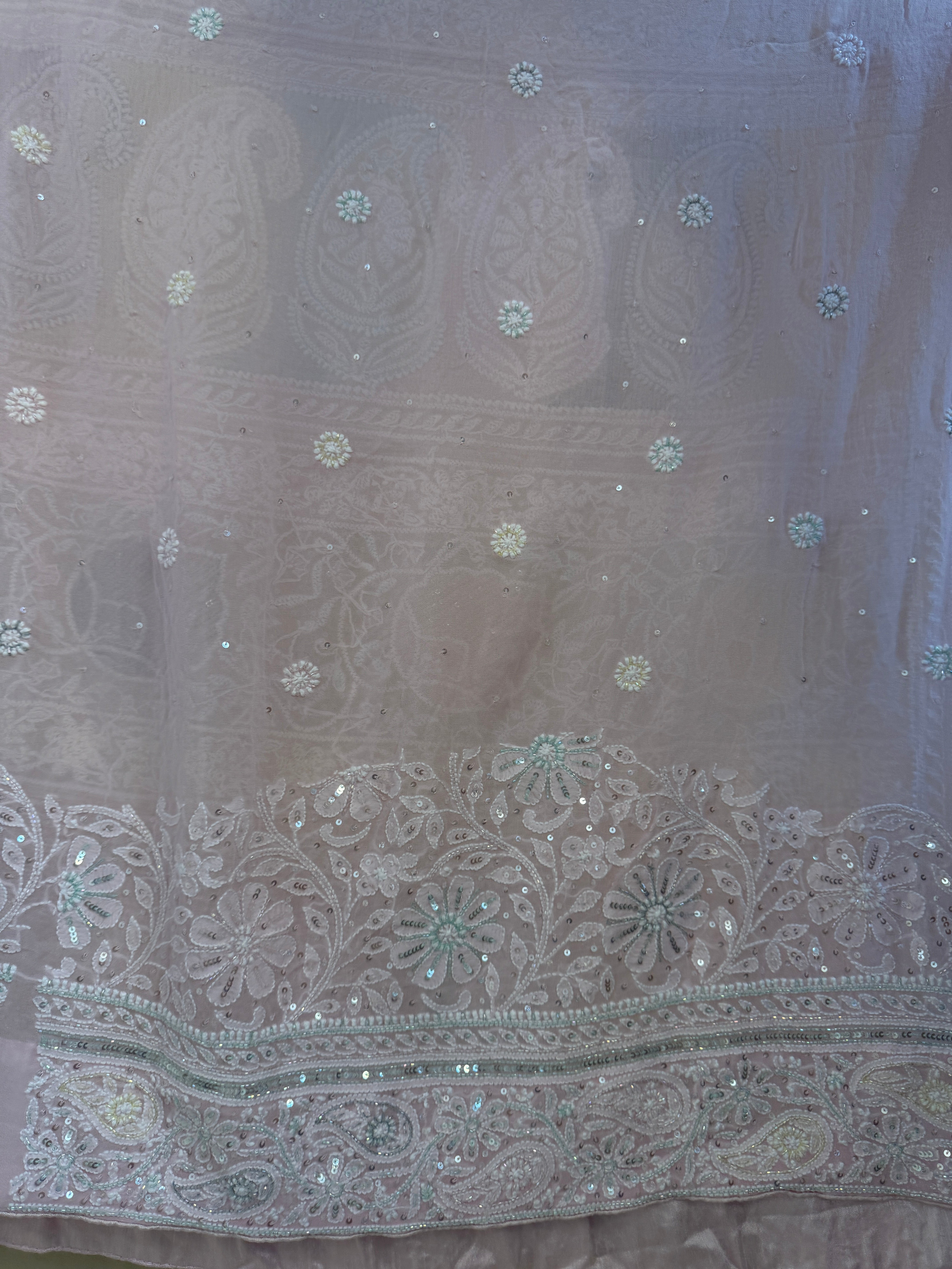 Pure Georgette Chikankari Saree ARIAA CHIKANKARI 
