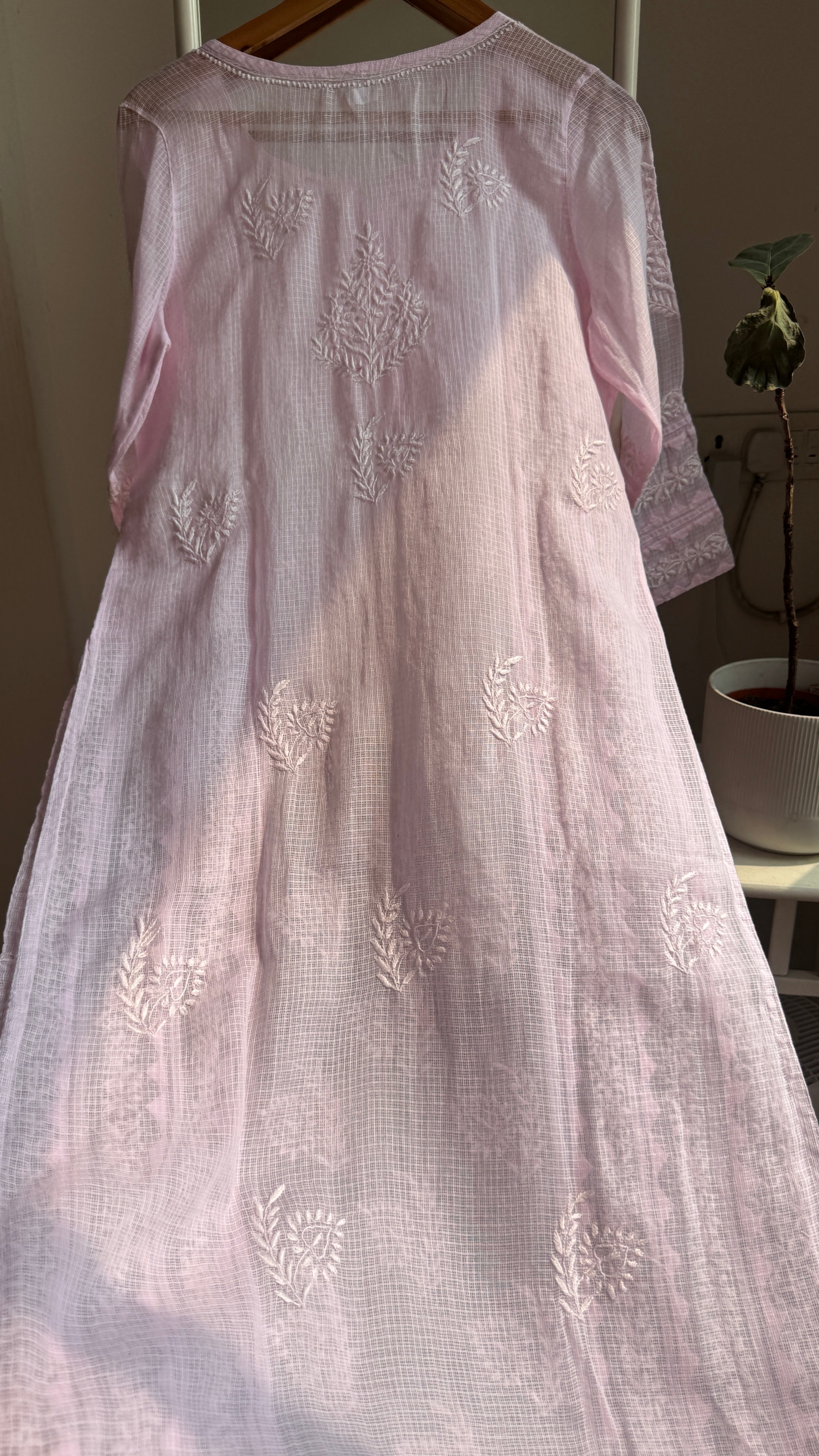 Kota Soft Cotton Chikankari Kurti -  Pink - TARA Collection