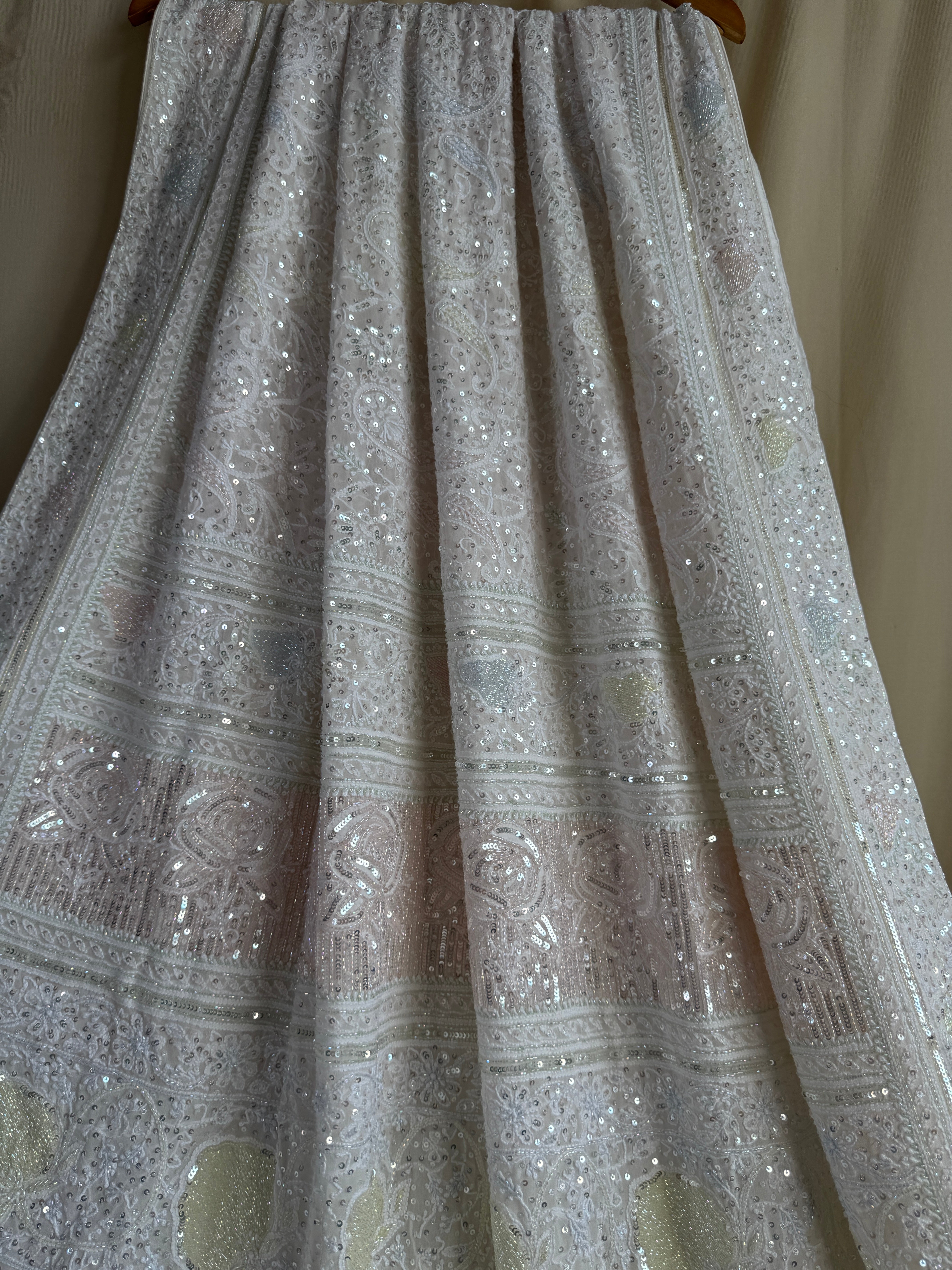 Pure Georgette Chikankari Saree ARIAA CHIKANKARI 