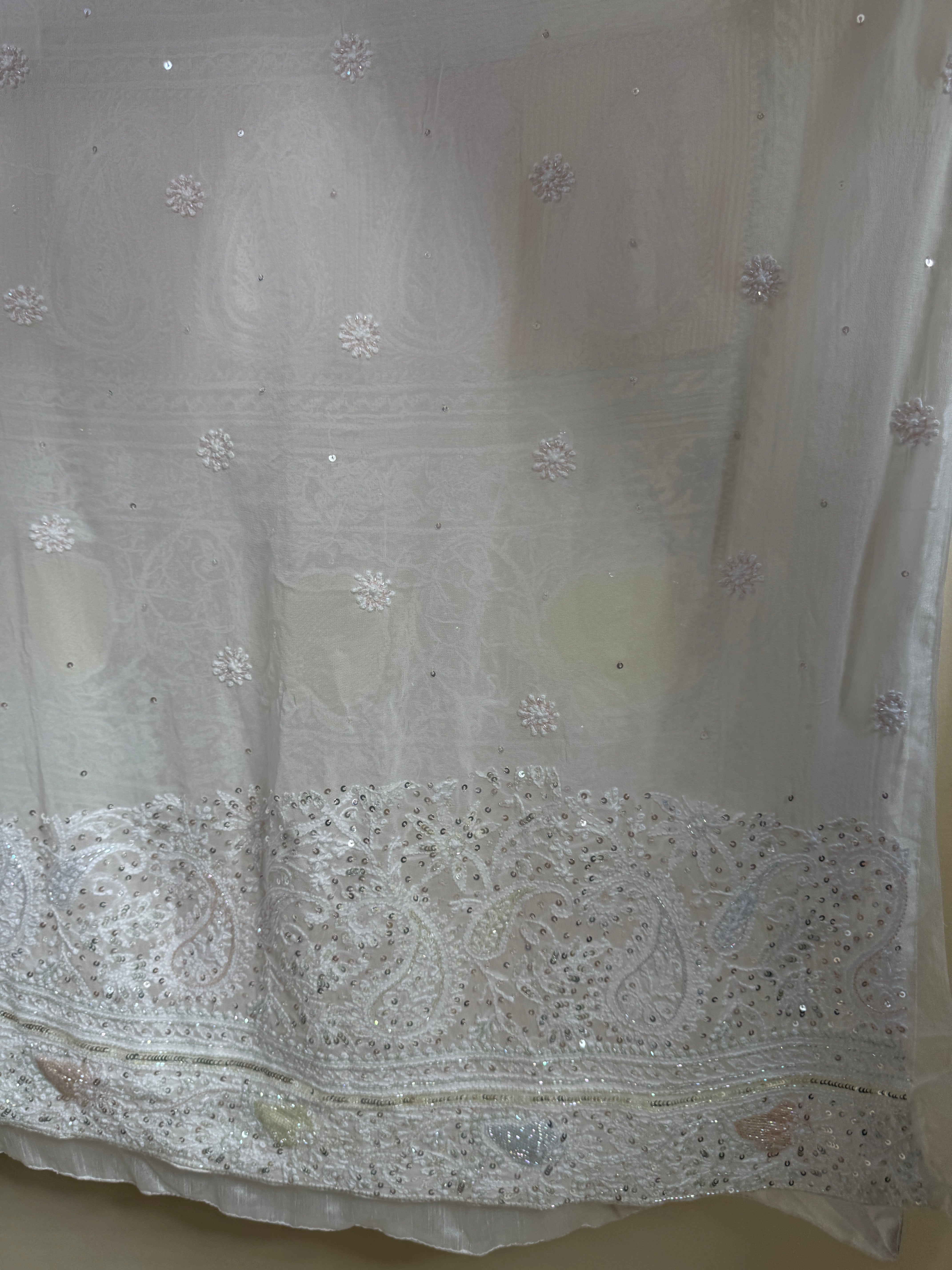 Pure Georgette Chikankari Saree ARIAA CHIKANKARI 