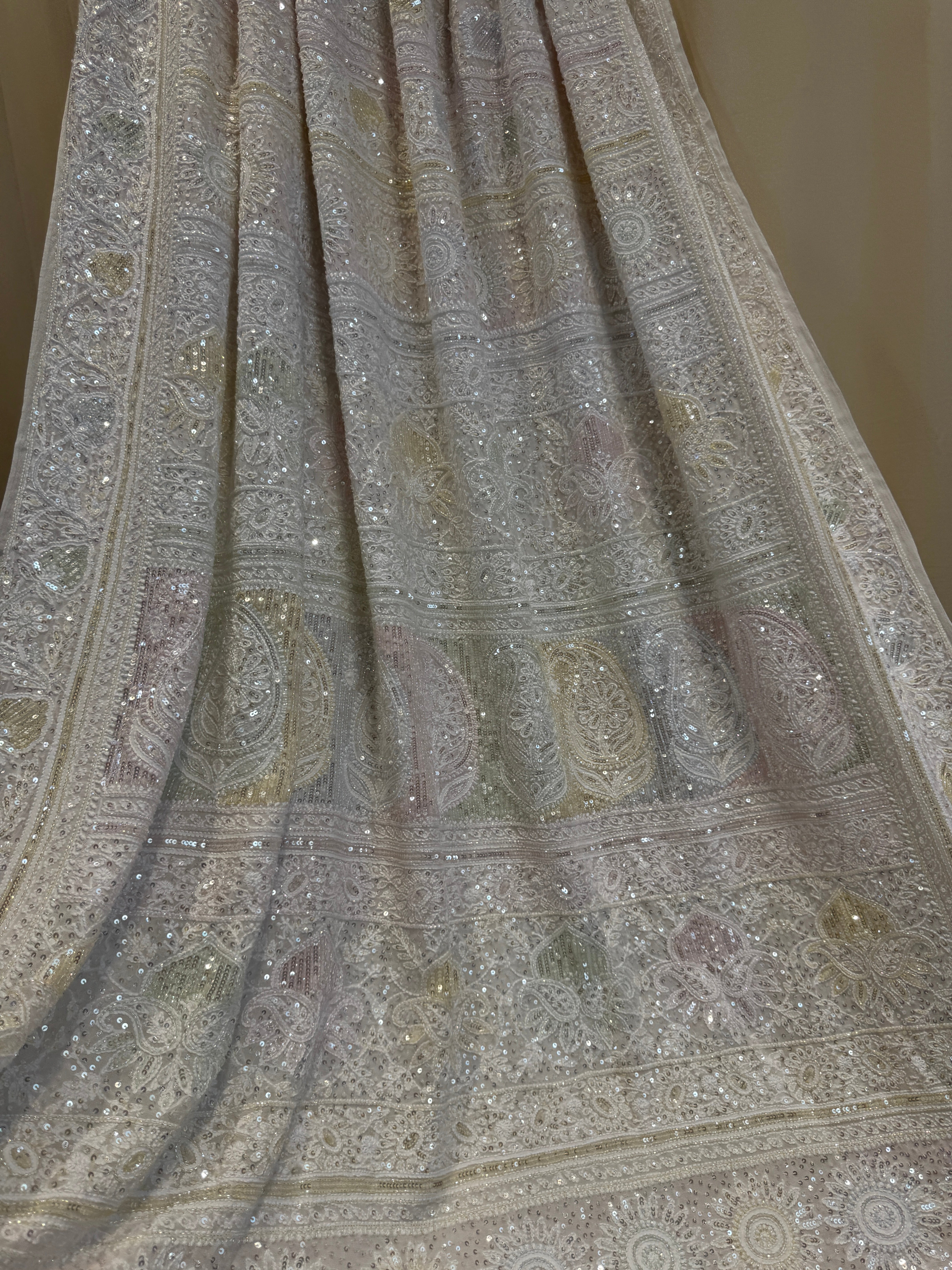 Pure Georgette Chikankari Saree ARIAA CHIKANKARI 