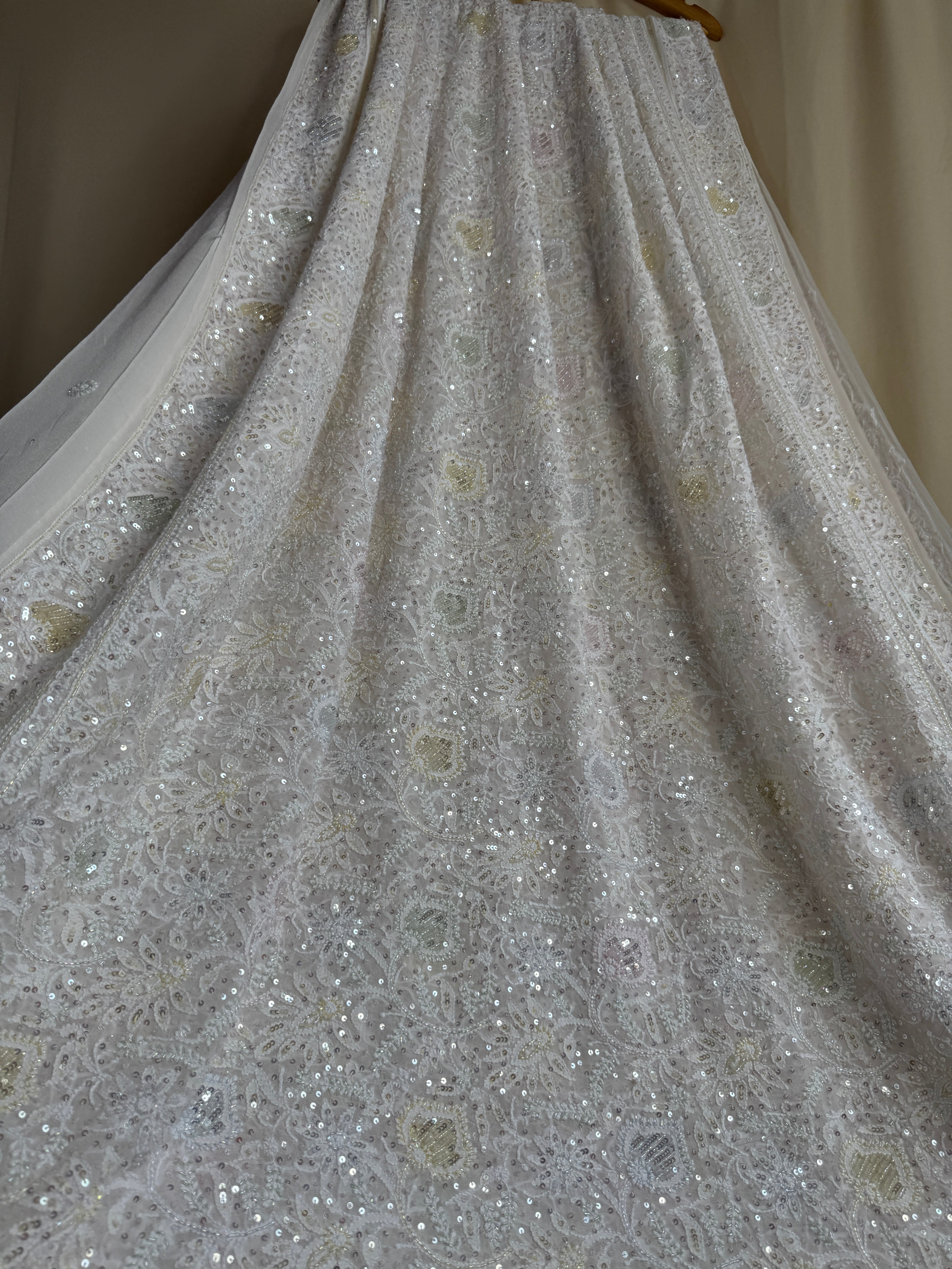 Pure Georgette Chikankari Saree ARIAA CHIKANKARI 