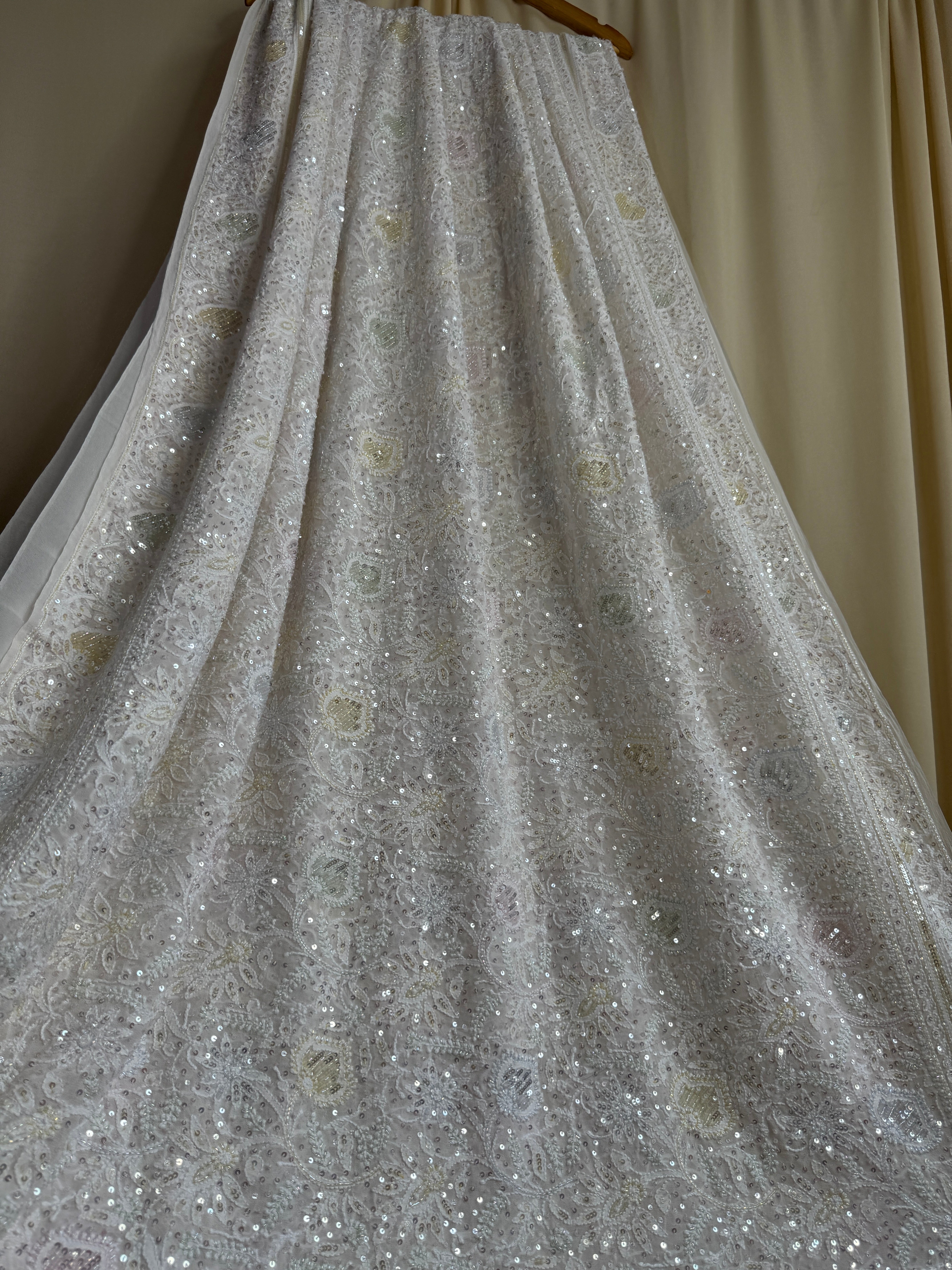 Pure Georgette Chikankari Saree ARIAA CHIKANKARI 