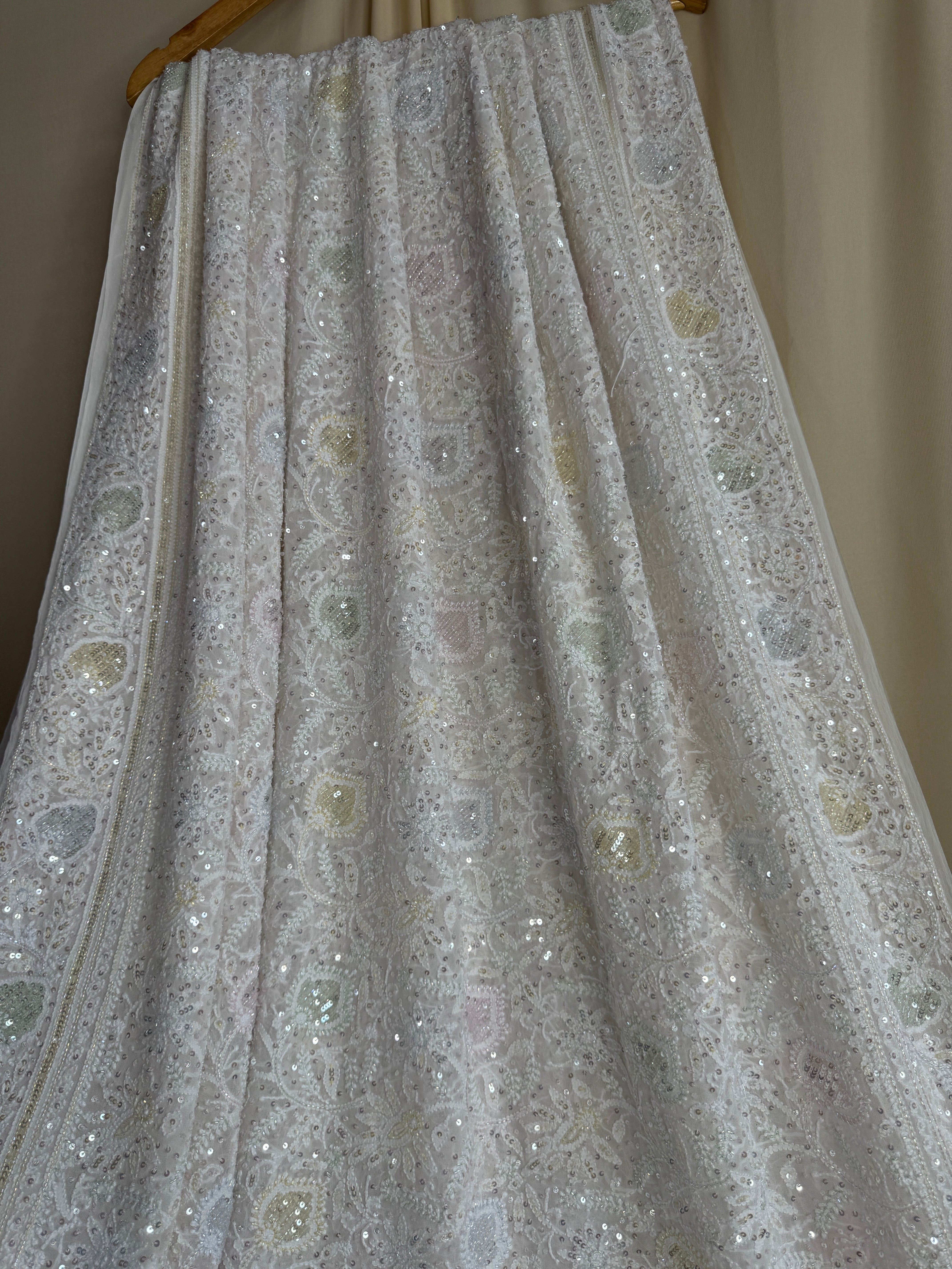 Pure Georgette Chikankari Saree ARIAA CHIKANKARI 