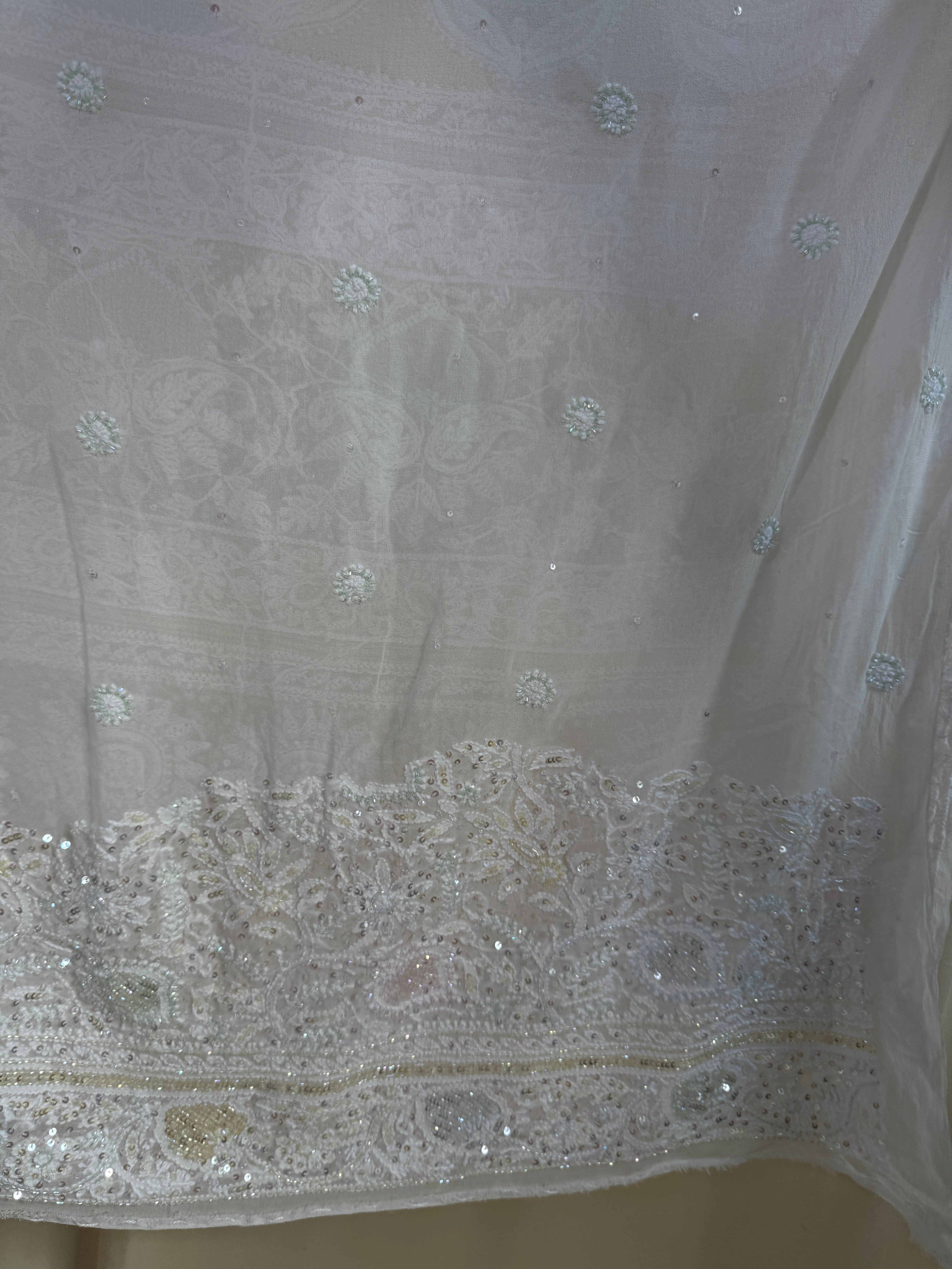 Pure Georgette Chikankari Saree ARIAA CHIKANKARI 