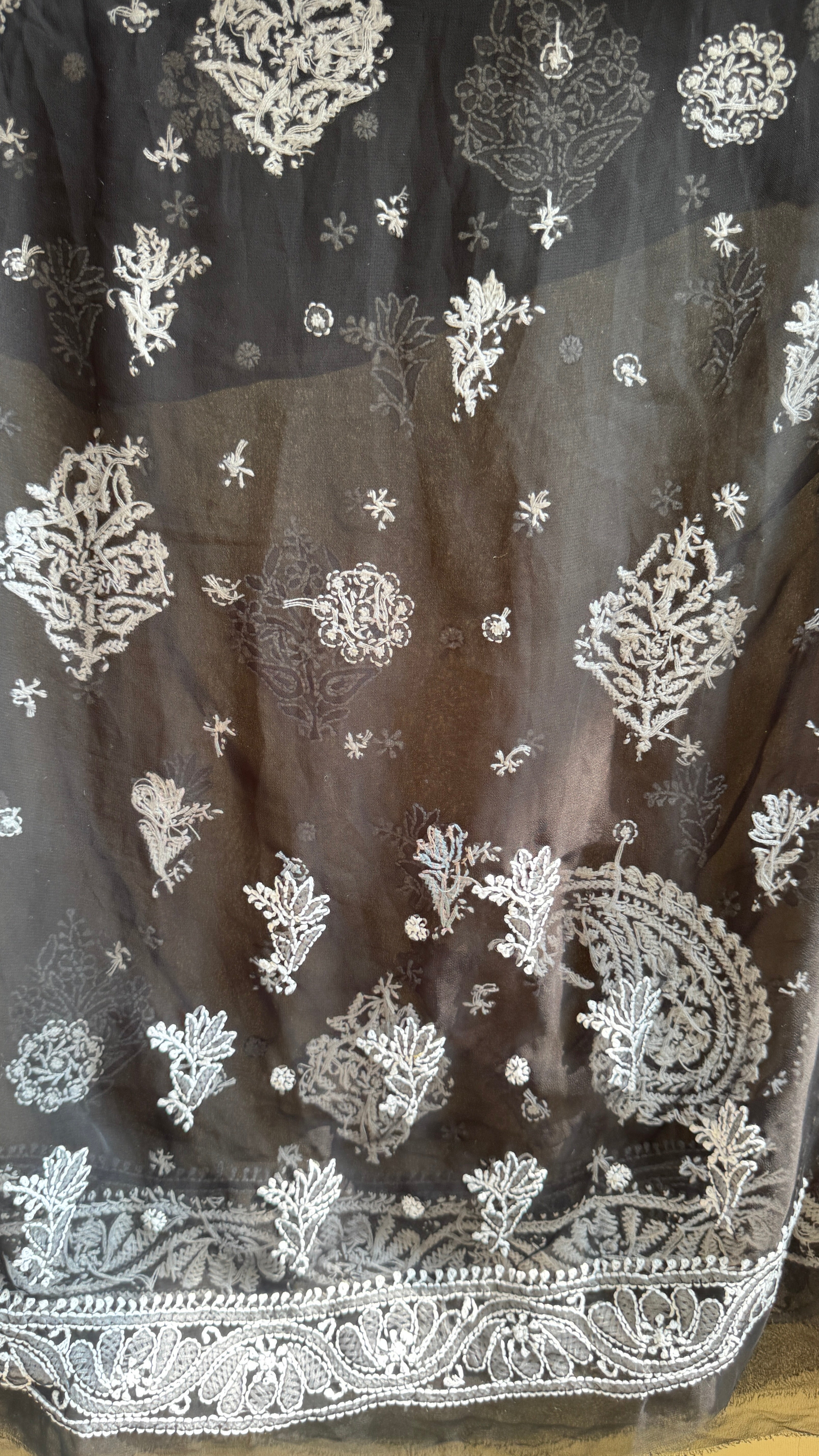 Georgette Chikankari saree in Black