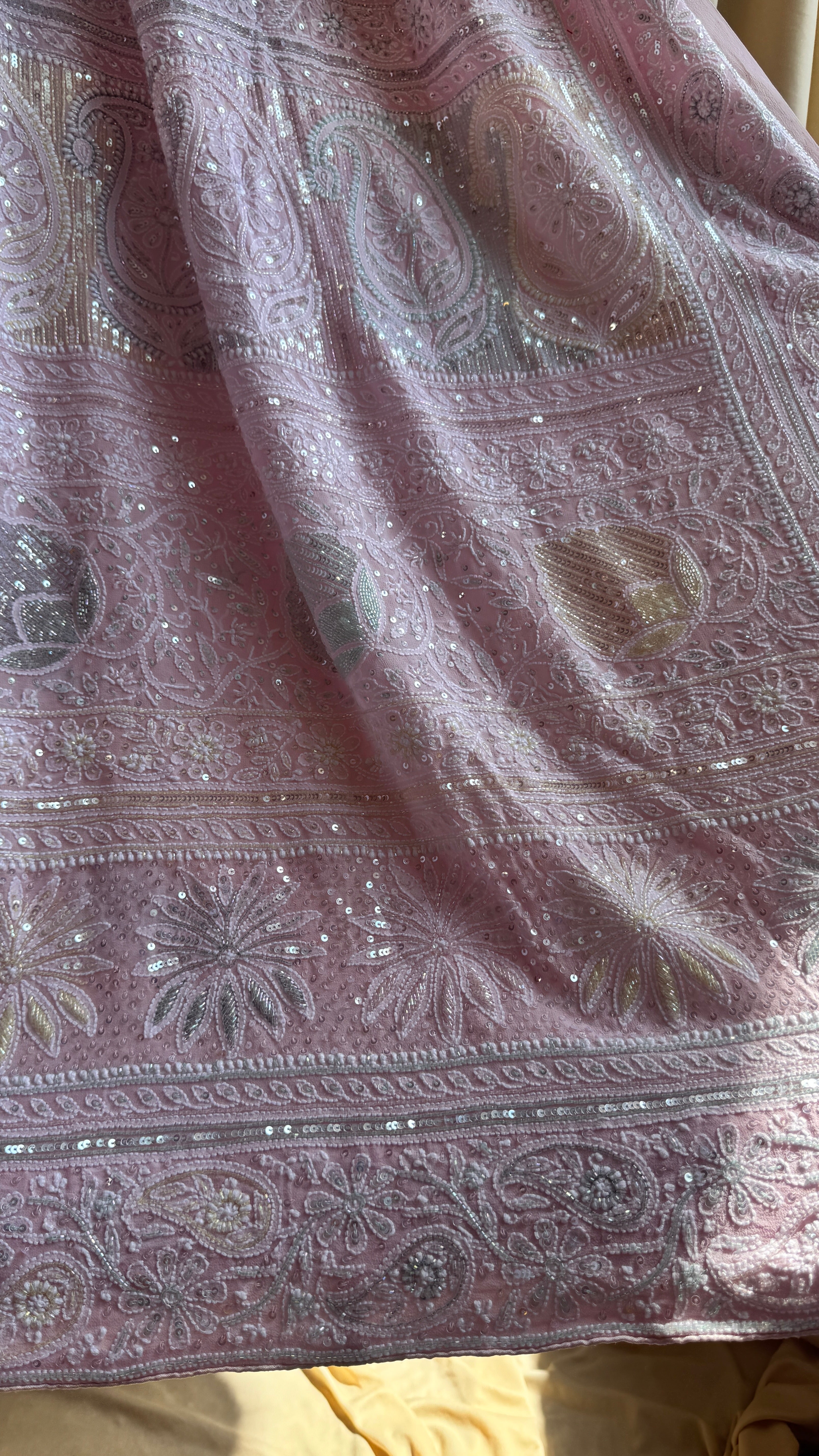 Pure Georgette Chikankari Saree