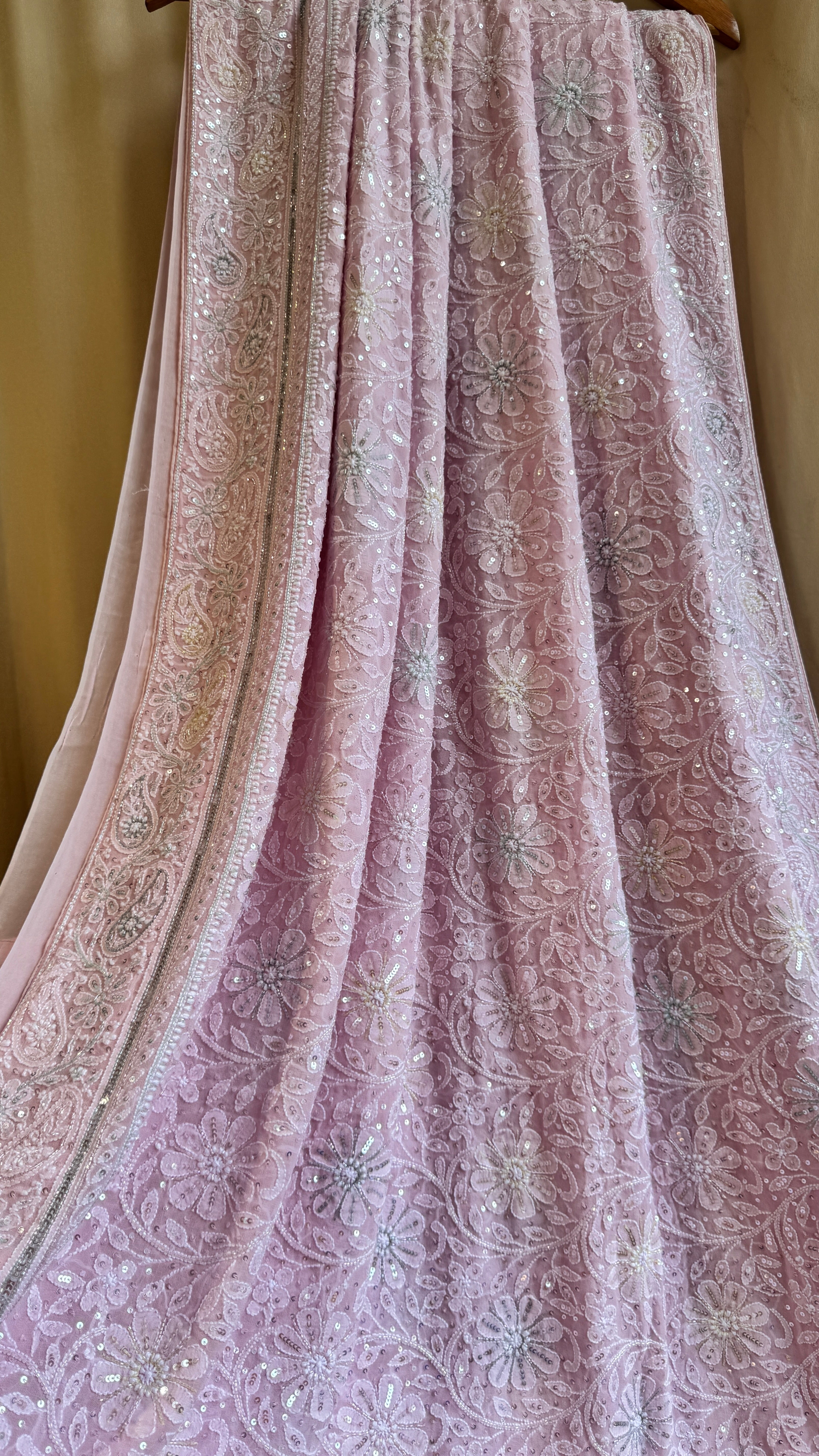 Pure Georgette Chikankari Saree